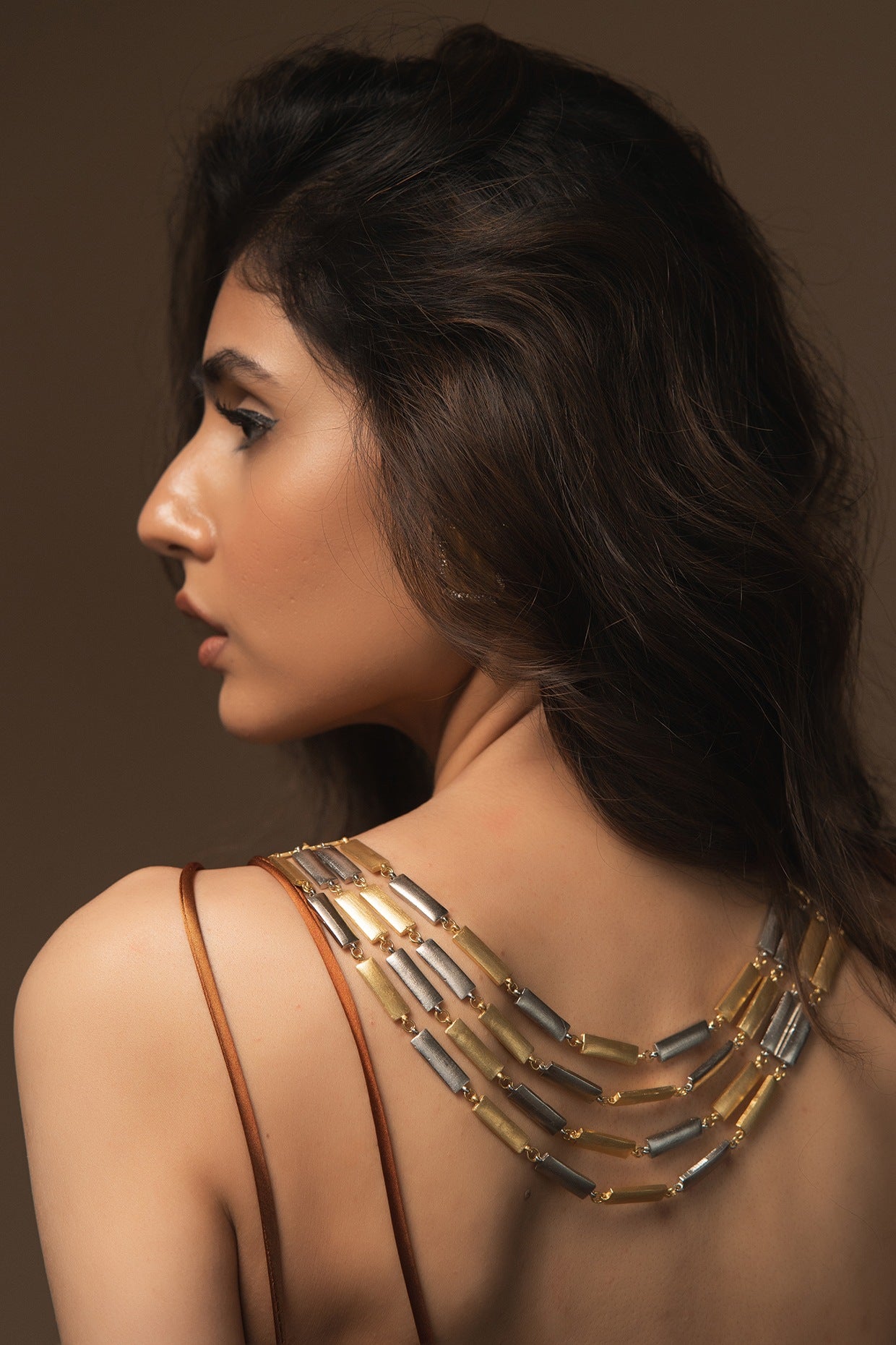 Two-Tone Plated Sitara Handcrafted Choker Necklace