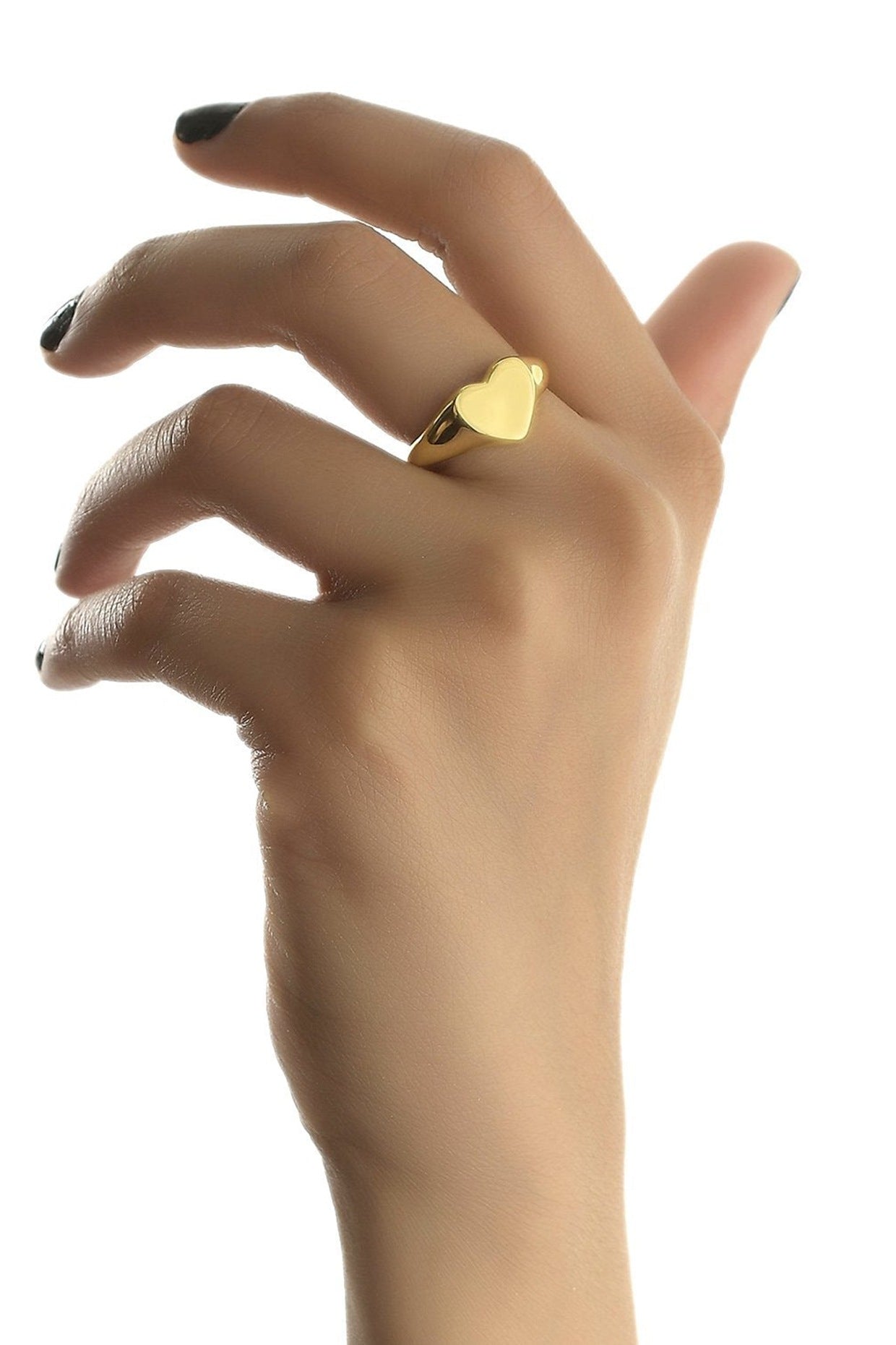 Gold Finish Mi Amour Ring In 92.5 Sterling Silver