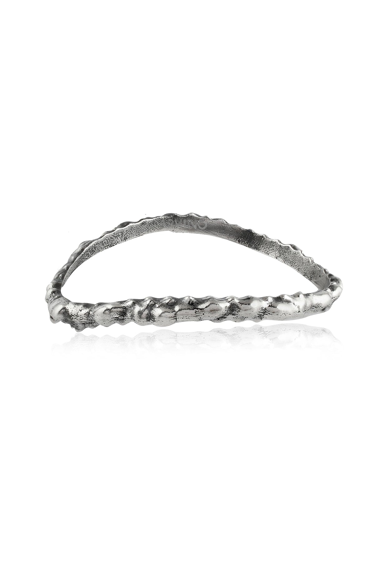 Silver Oxidised Finish Textured Rowdy Bangle