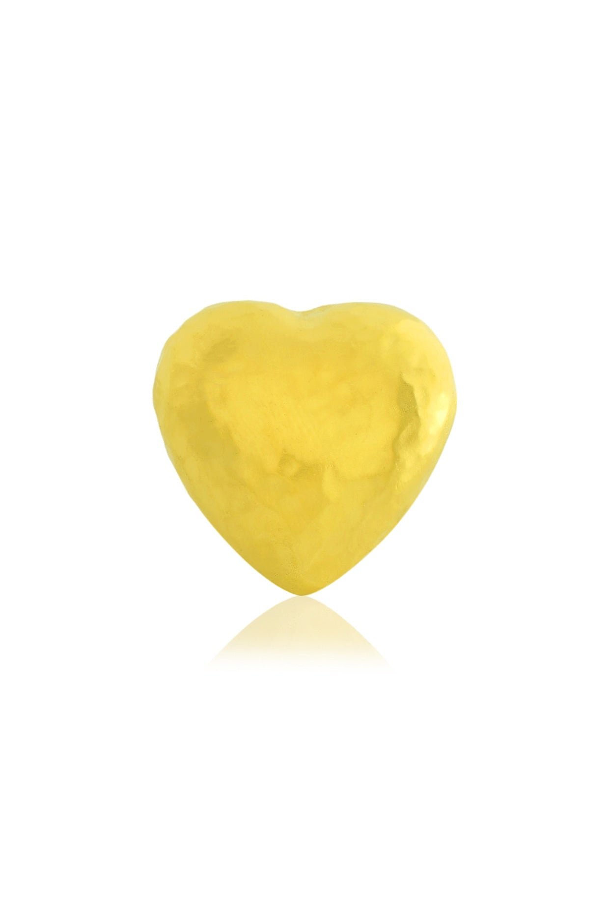 Gold Finish Chunky Textured Heart Ring