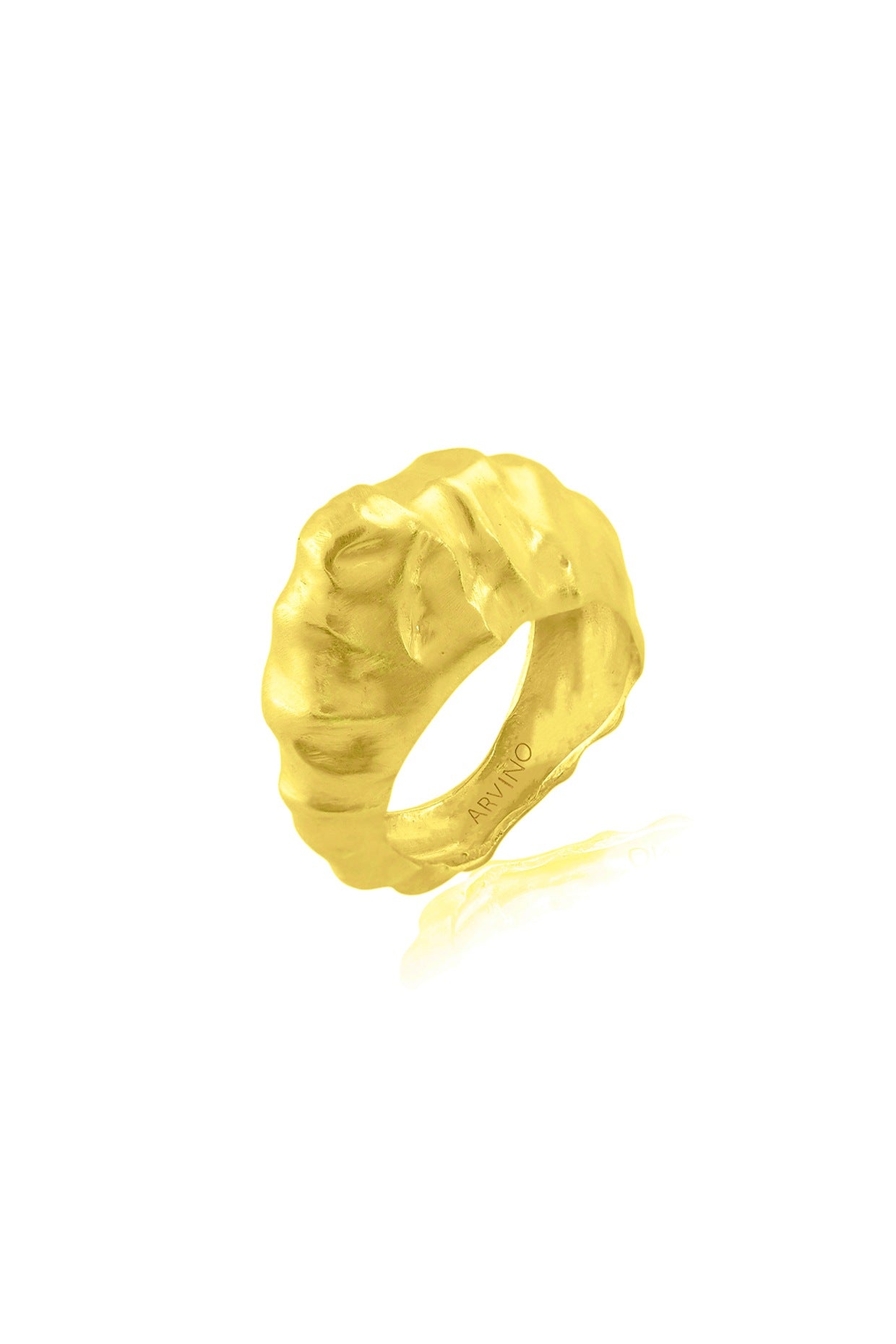 Gold Finish Textured Foil Ring