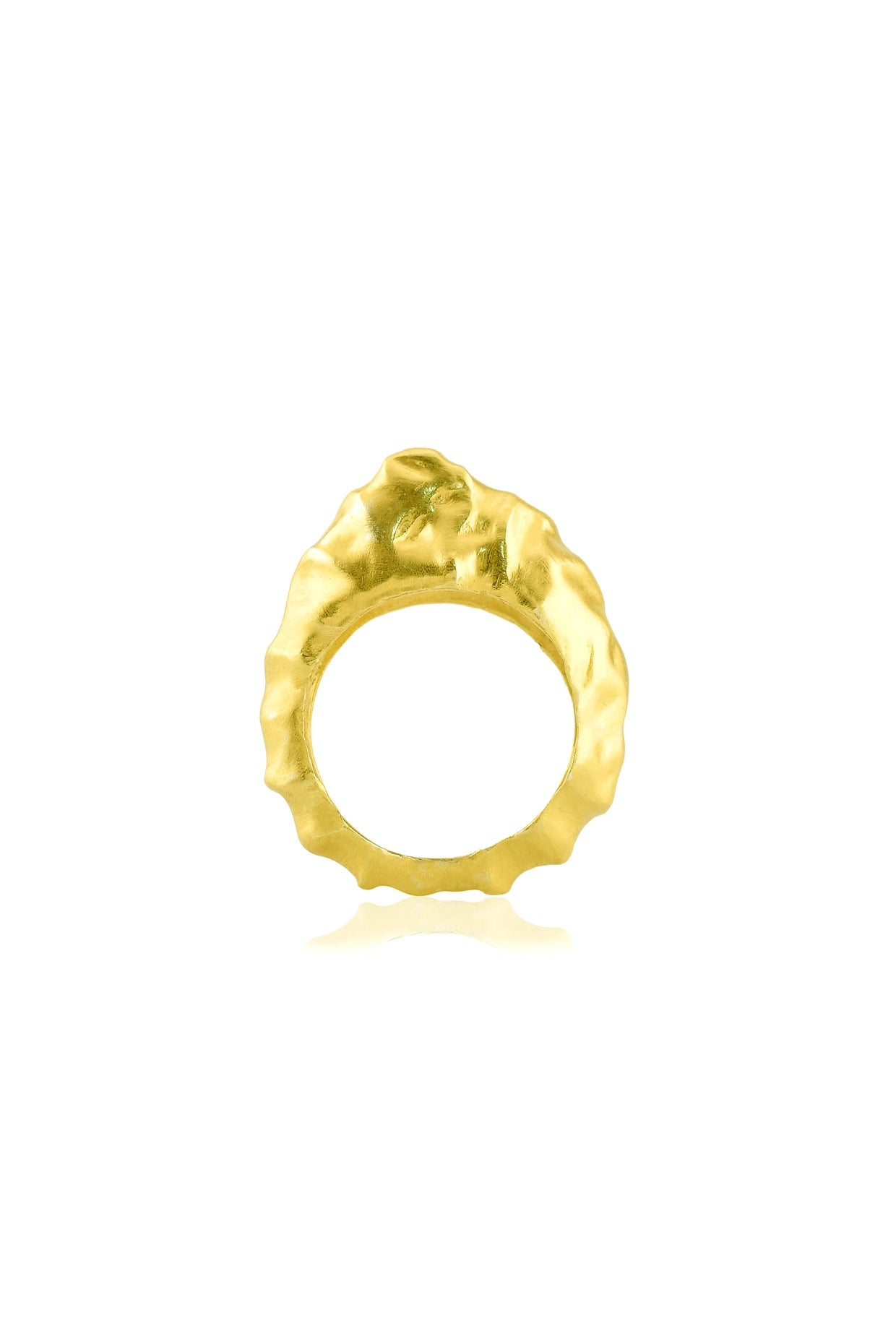 Gold Finish Textured Foil Ring