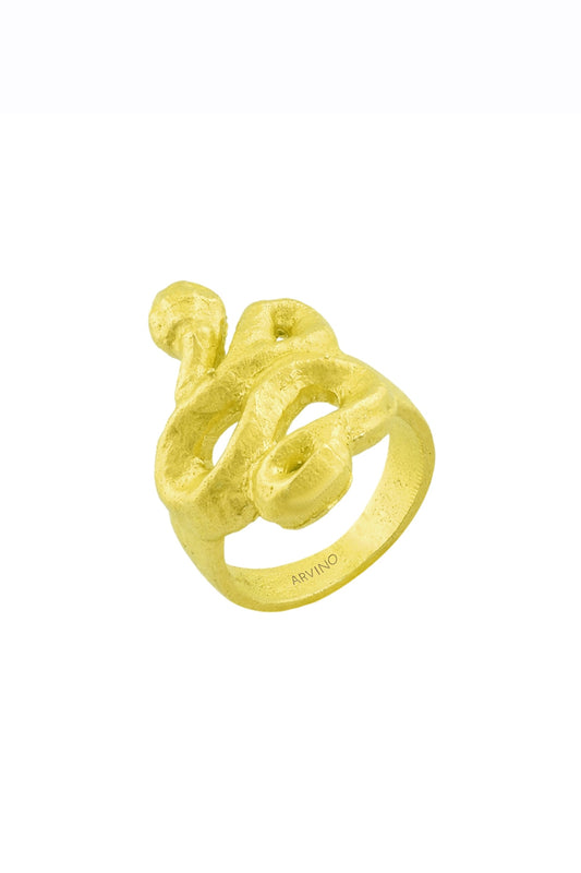 Gold Finish Cobra Snake Ring