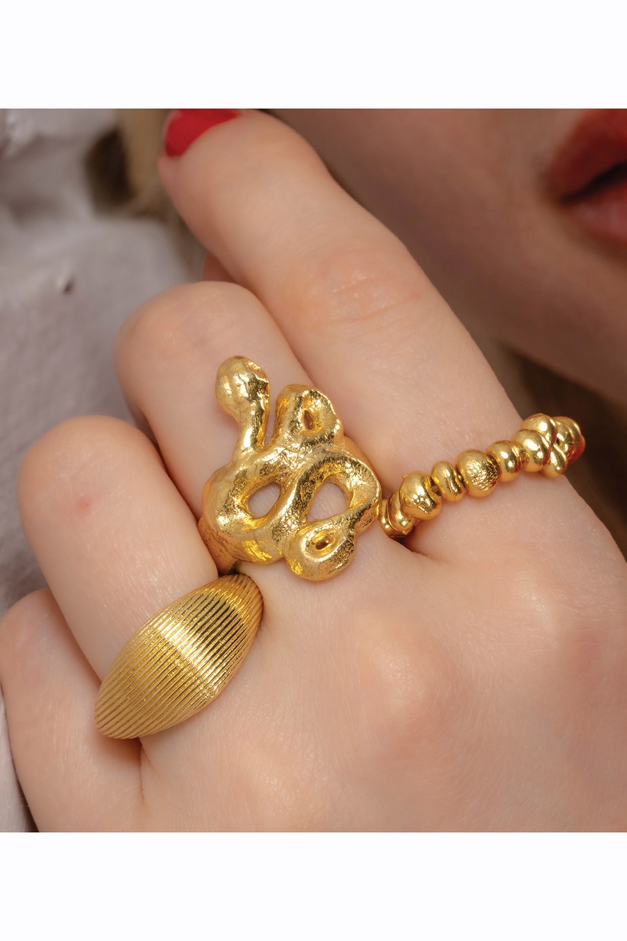 Gold Finish Cobra Snake Ring