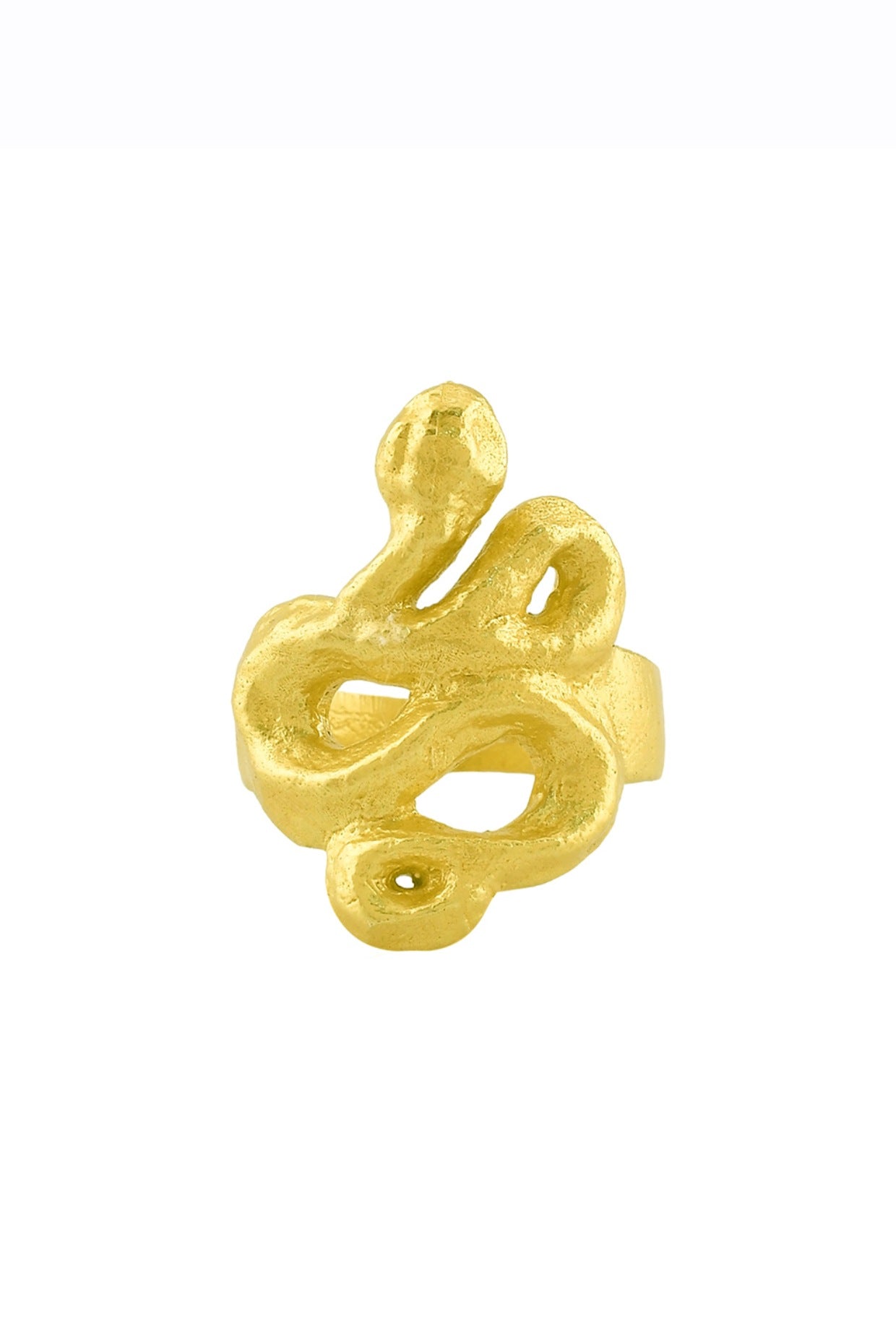 Gold Finish Cobra Snake Ring