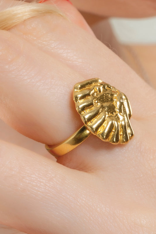 Gold Finish Seashell Ring