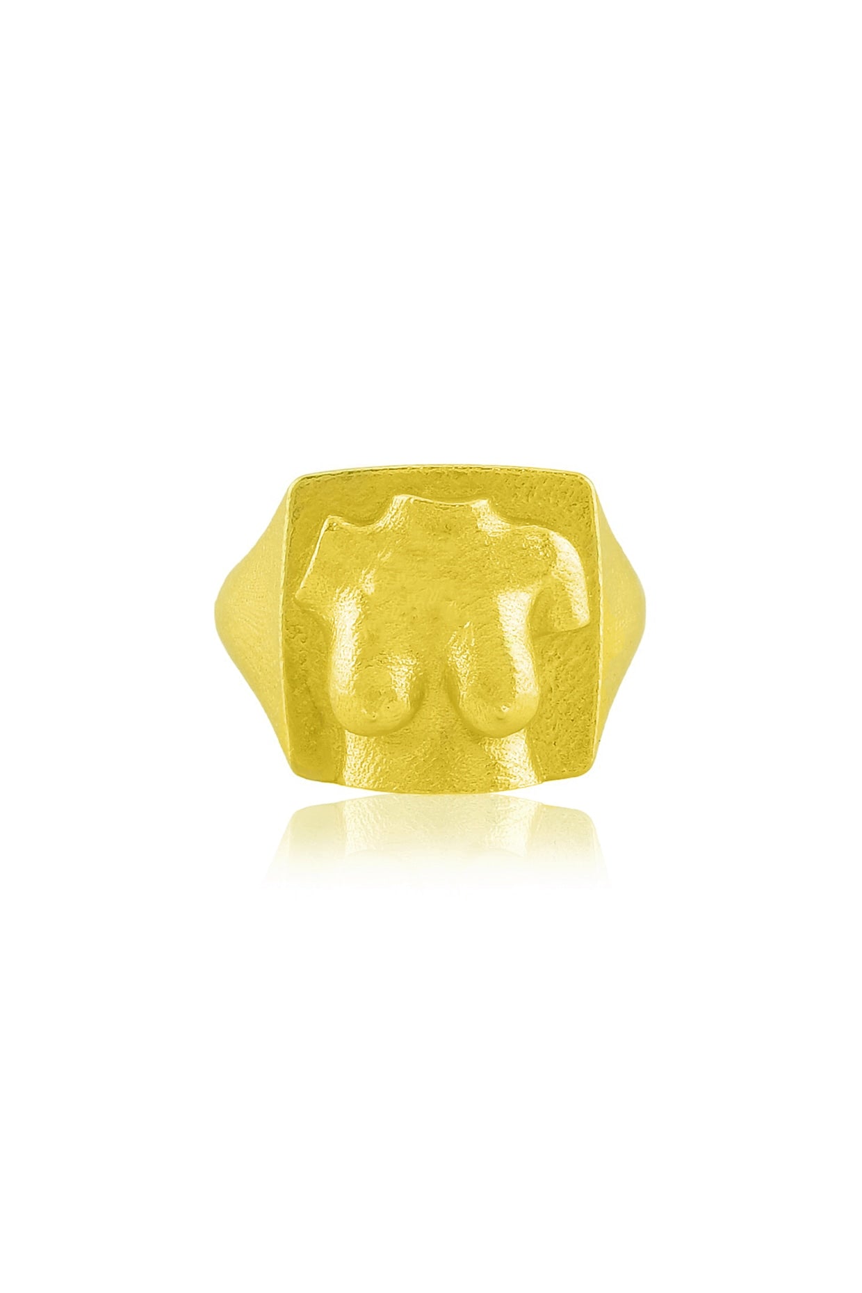 Gold Finish Statement Ring