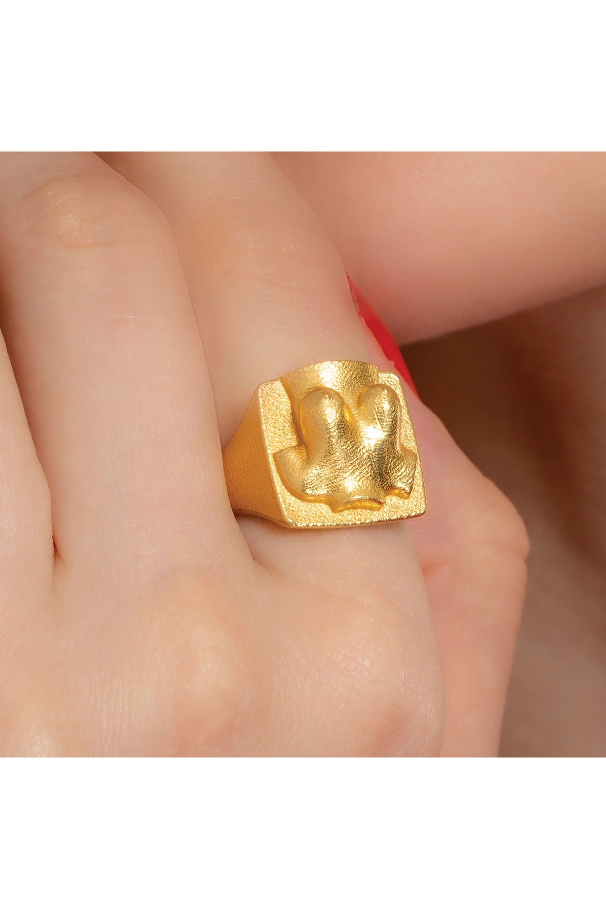 Gold Finish Statement Ring