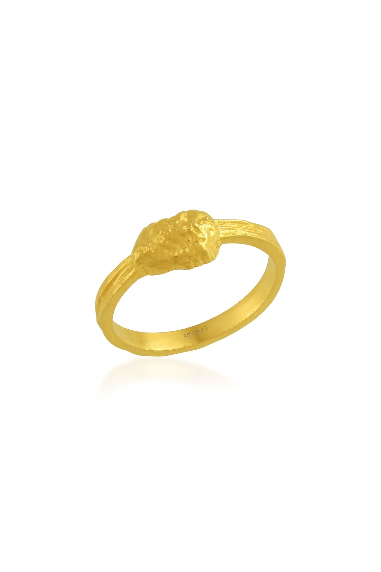 Gold Finish Nugget Solid Ring