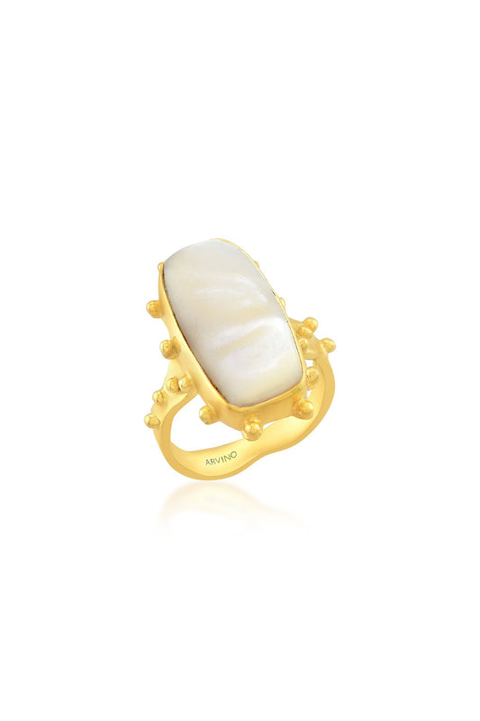 Gold Finish Pearl Ring