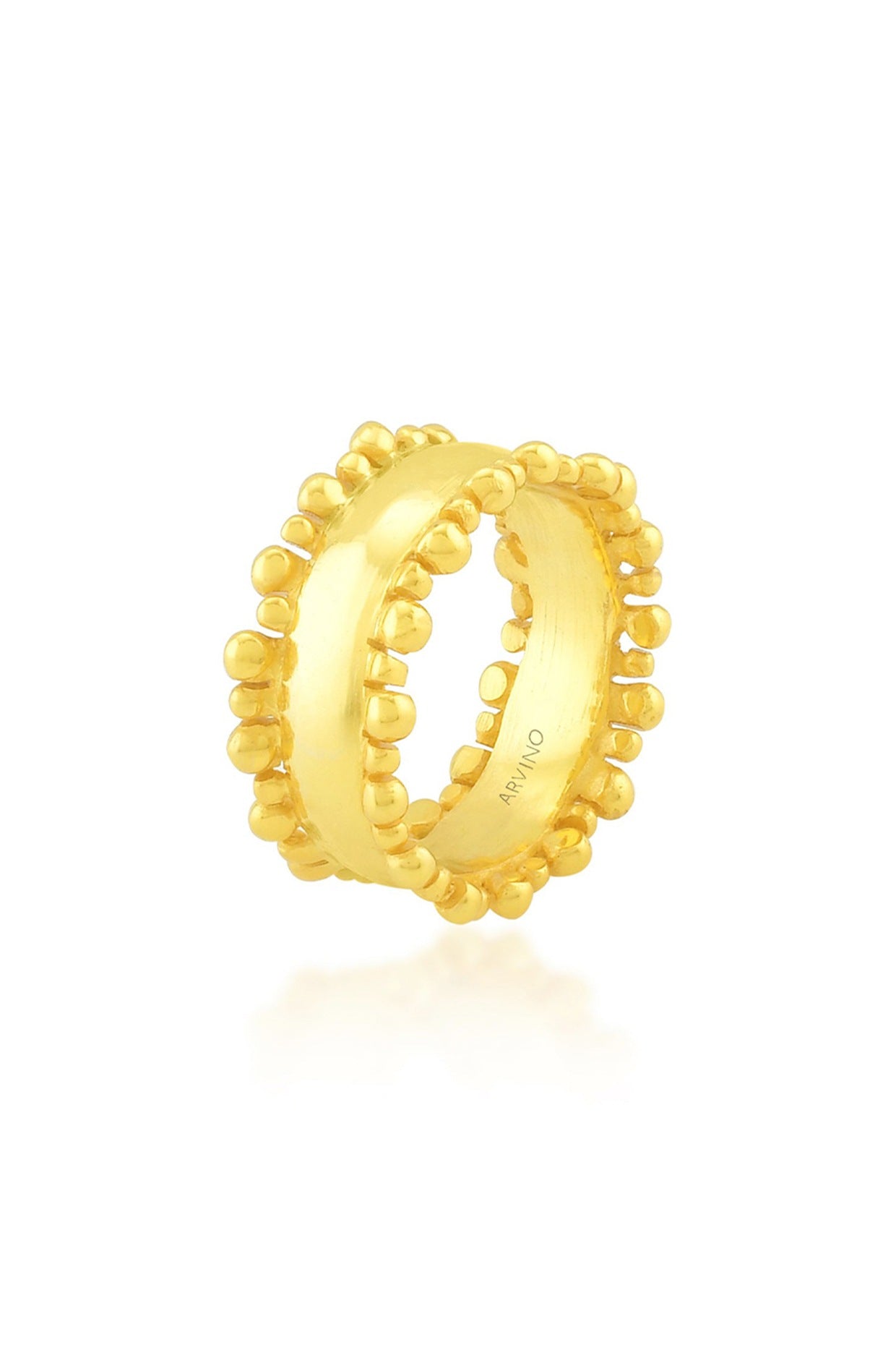 Gold Finish Double Dotted Ring