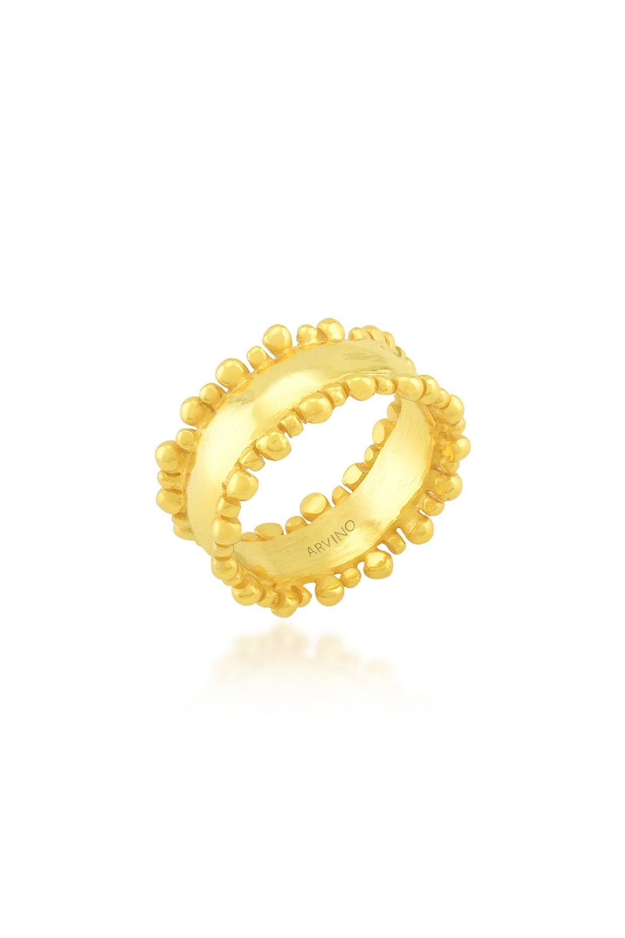 Gold Finish Double Dotted Ring