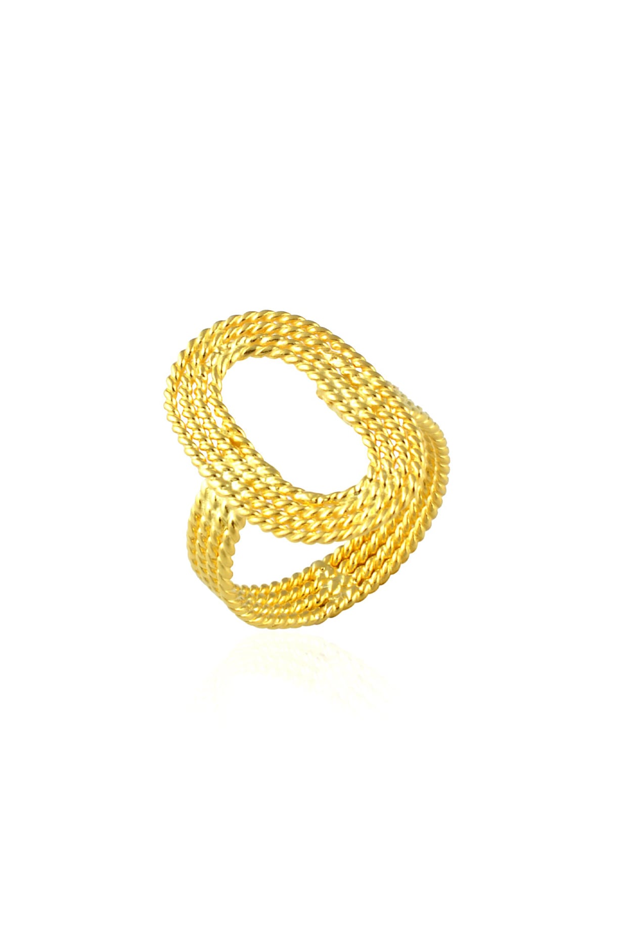 Gold Finish Ring In Mixed Metal