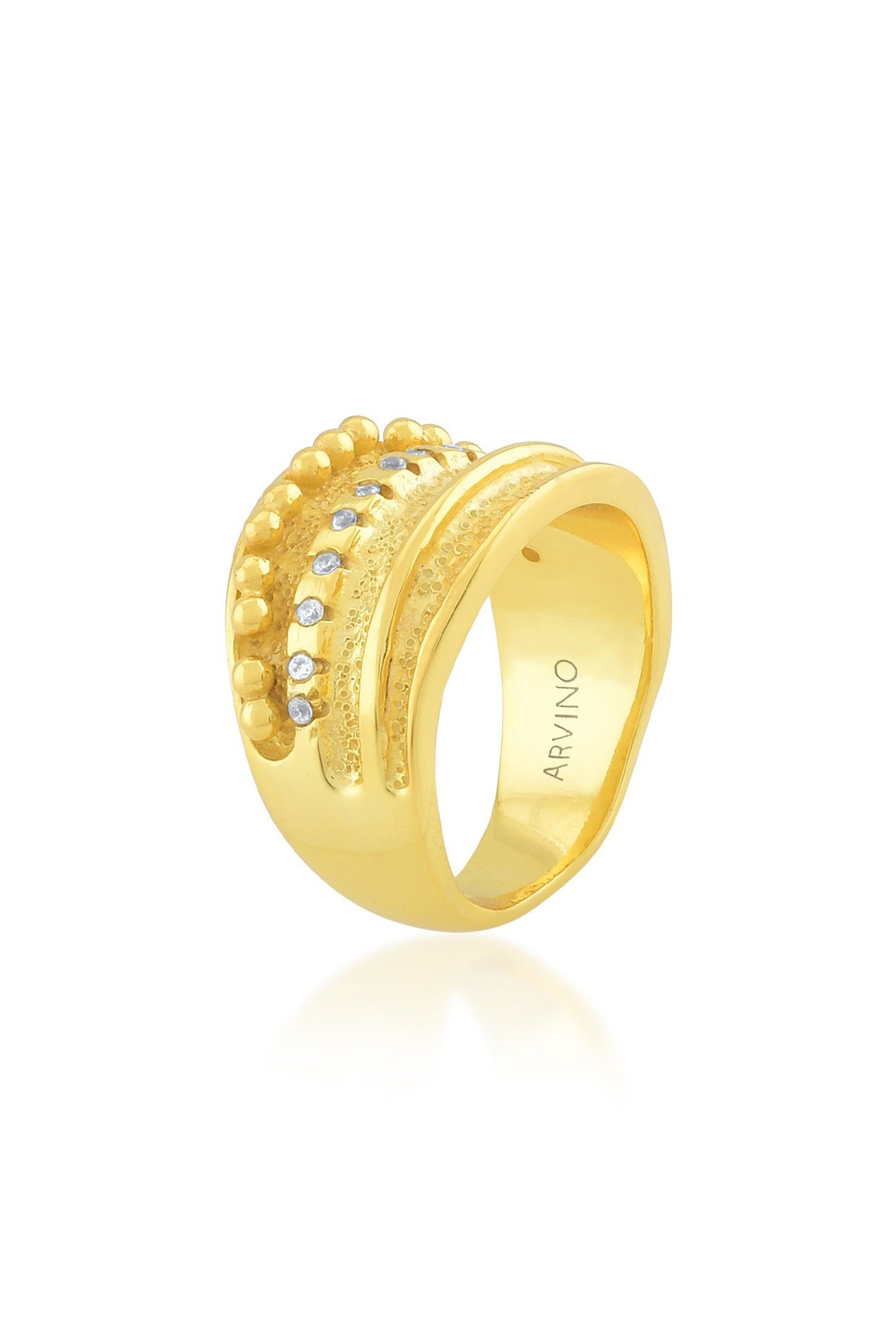 Gold Finish Cubic Zirconia Ring