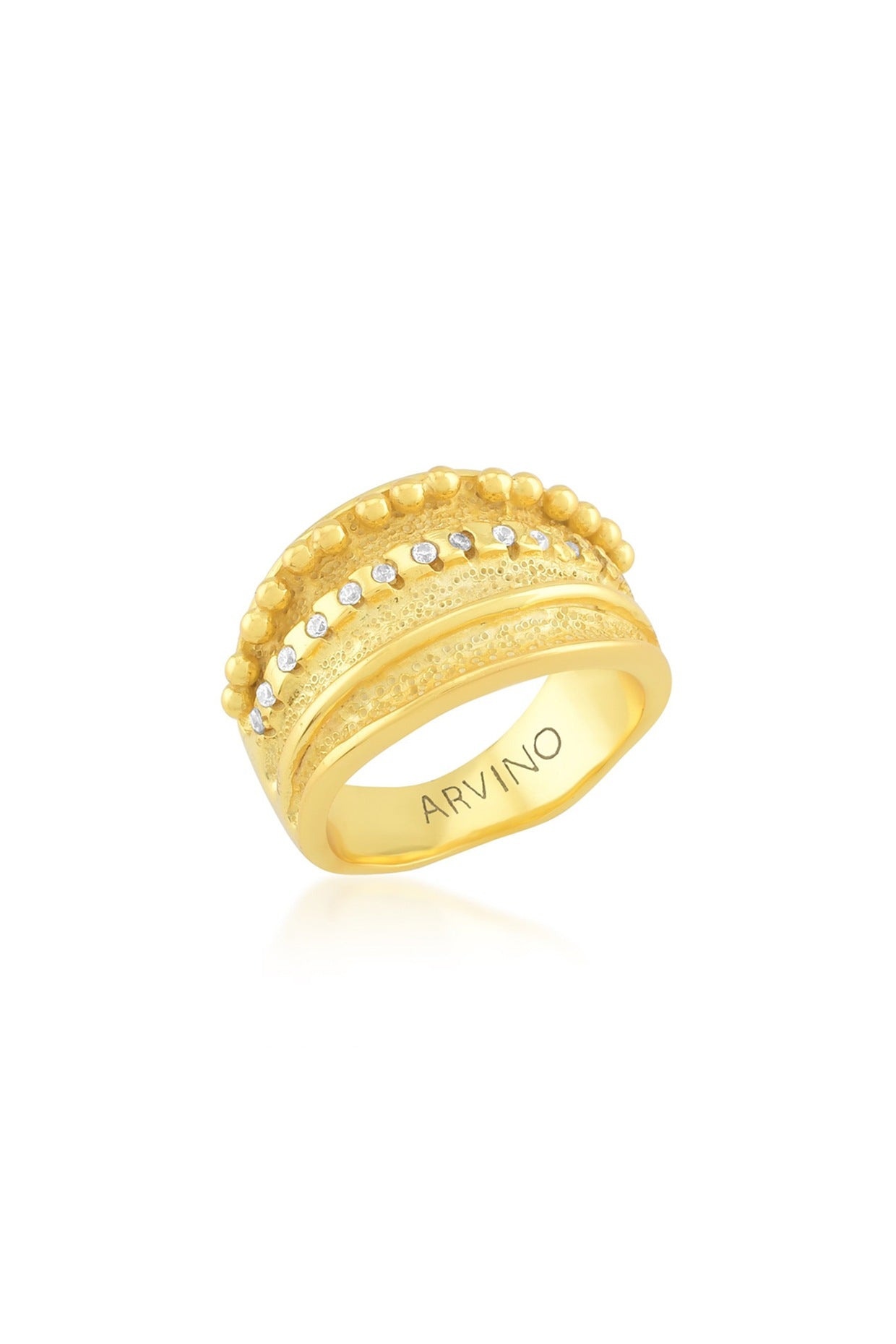 Gold Finish Cubic Zirconia Ring