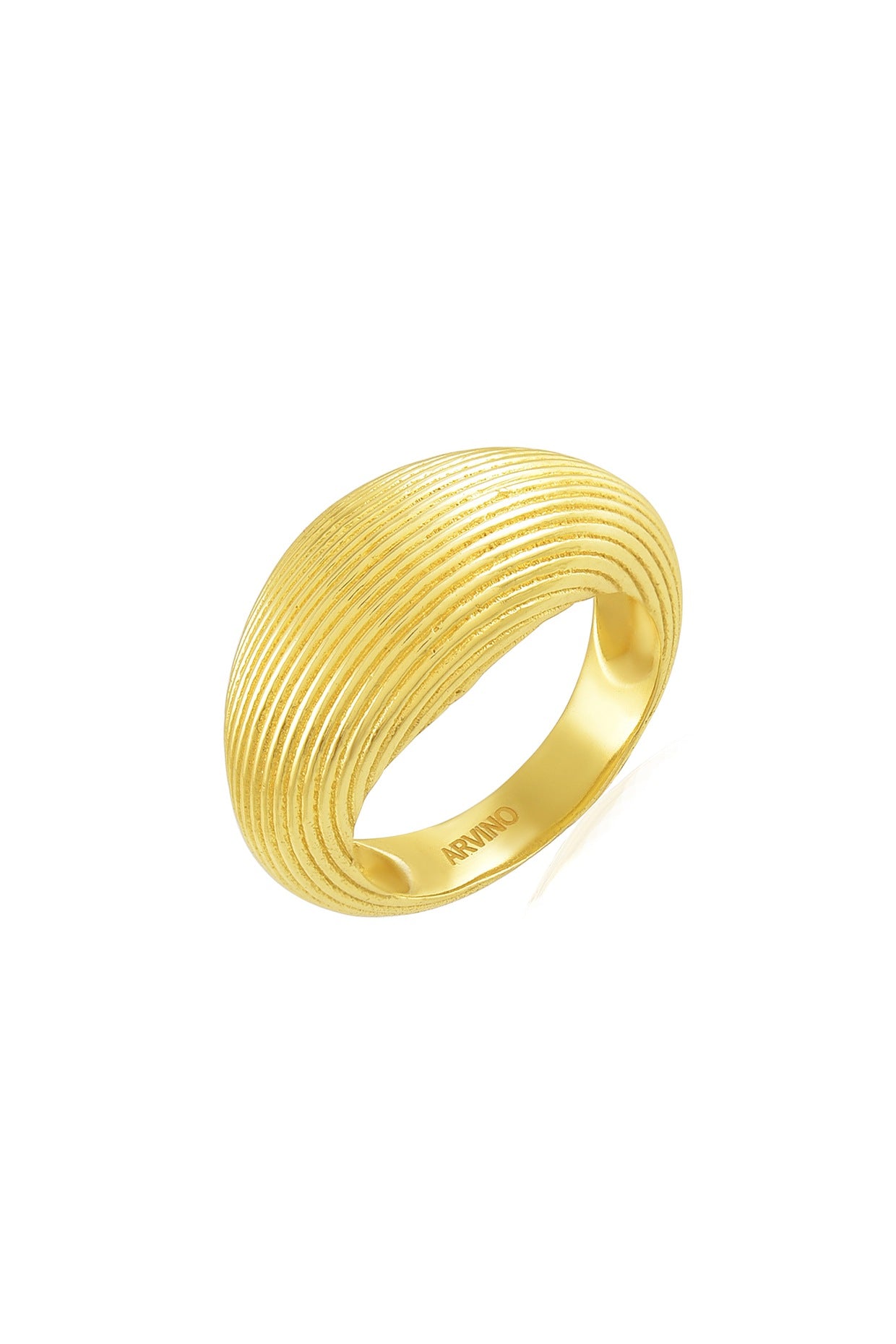 Gold Finish Rubbed Textured Band Ring