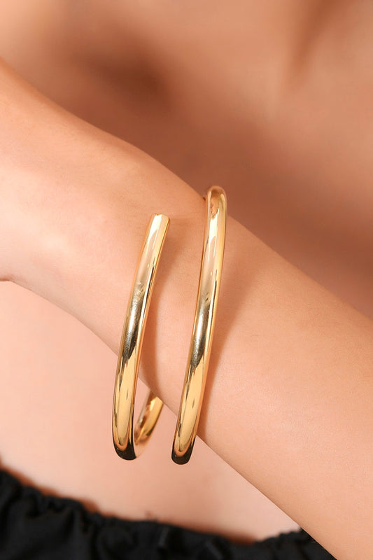 Gold Finish Radiant Crossover Bangle