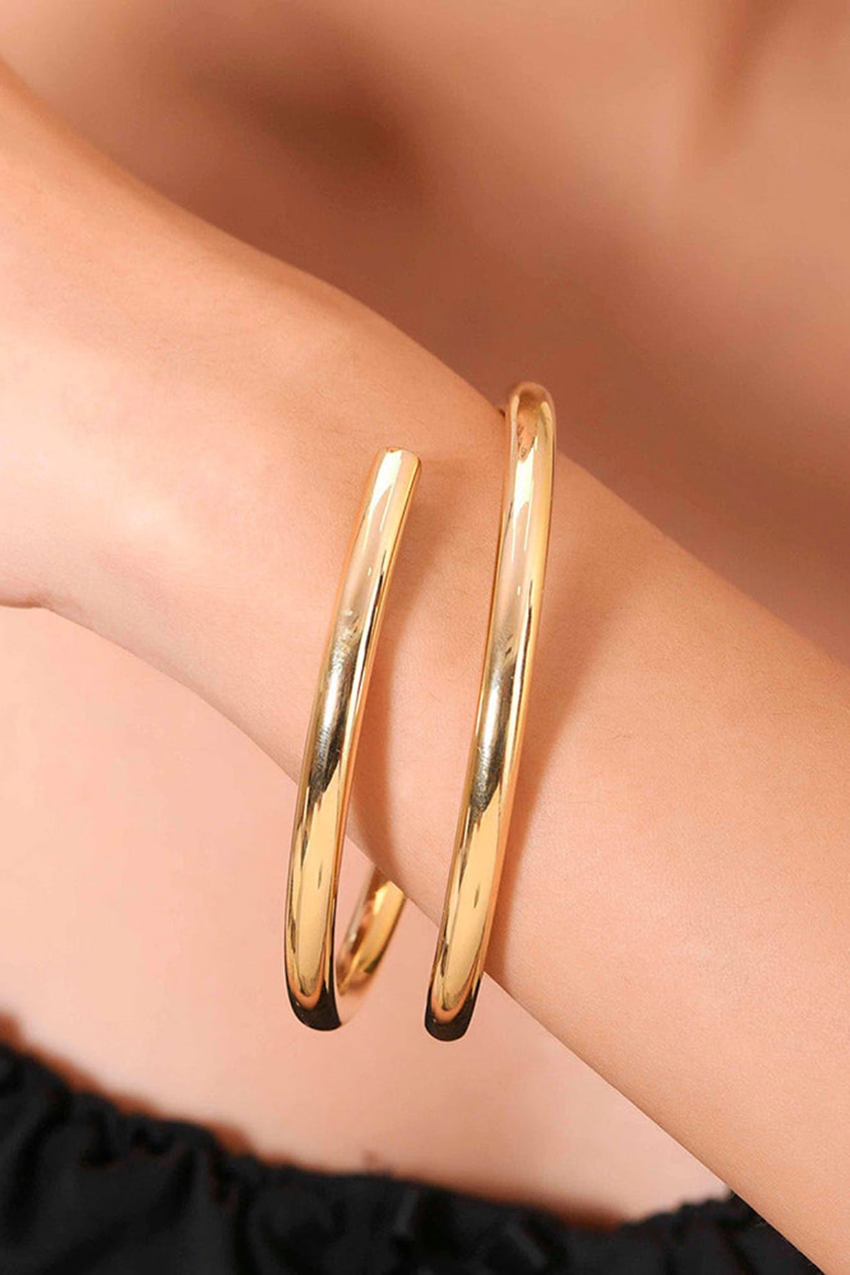 Gold Finish Radiant Crossover Bangle