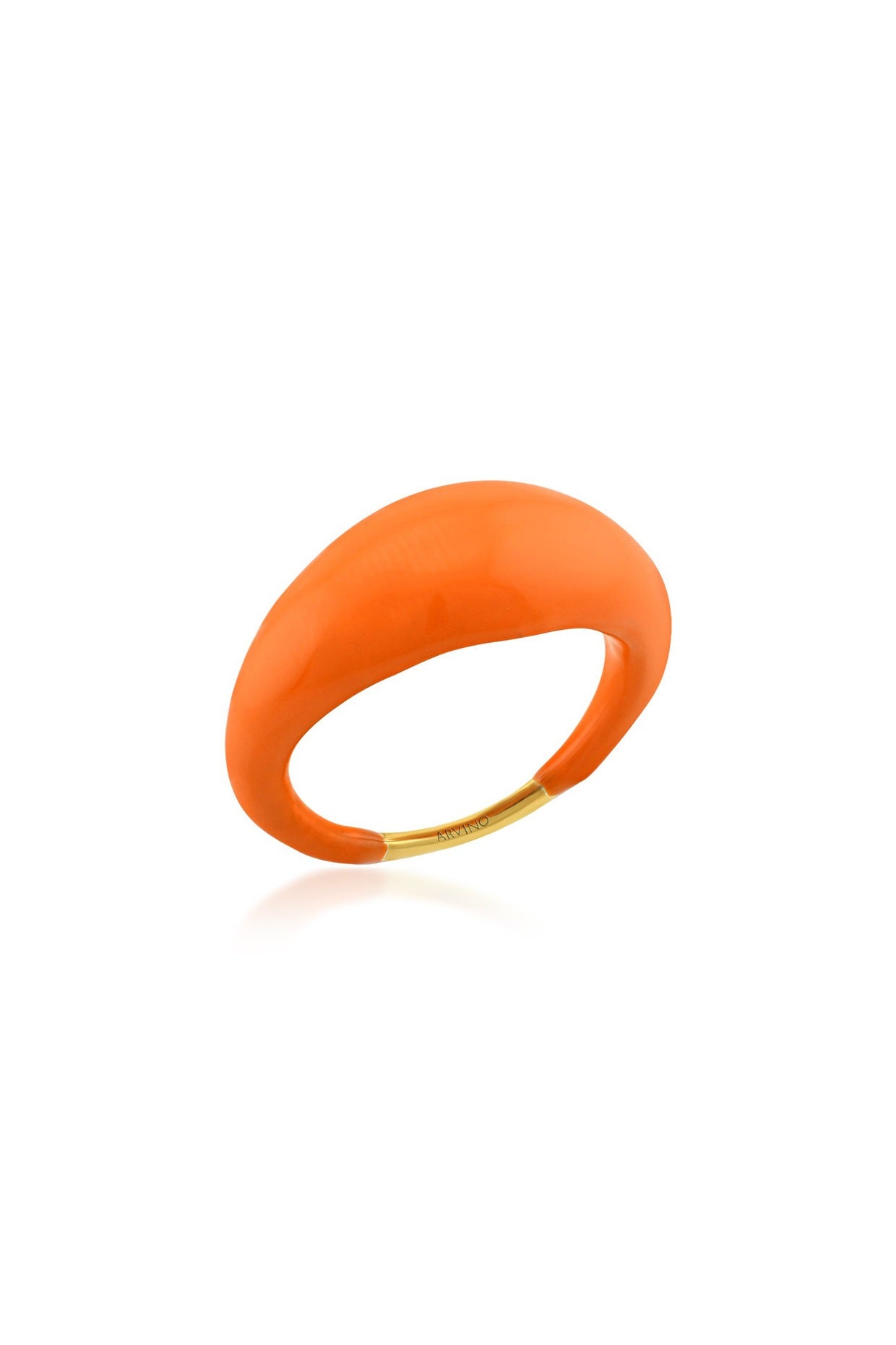 Gold Finish Orange Dome Ring