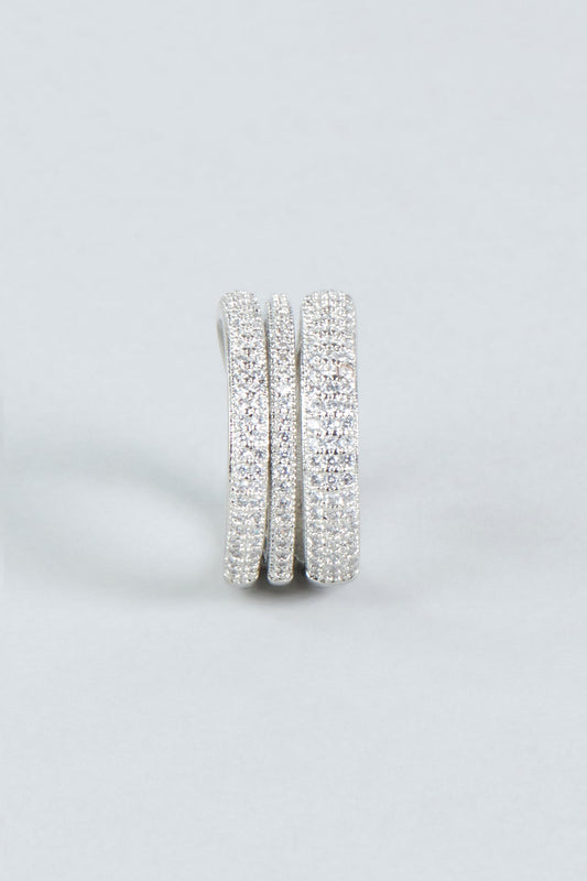 White Finish Faux Diamond Ring