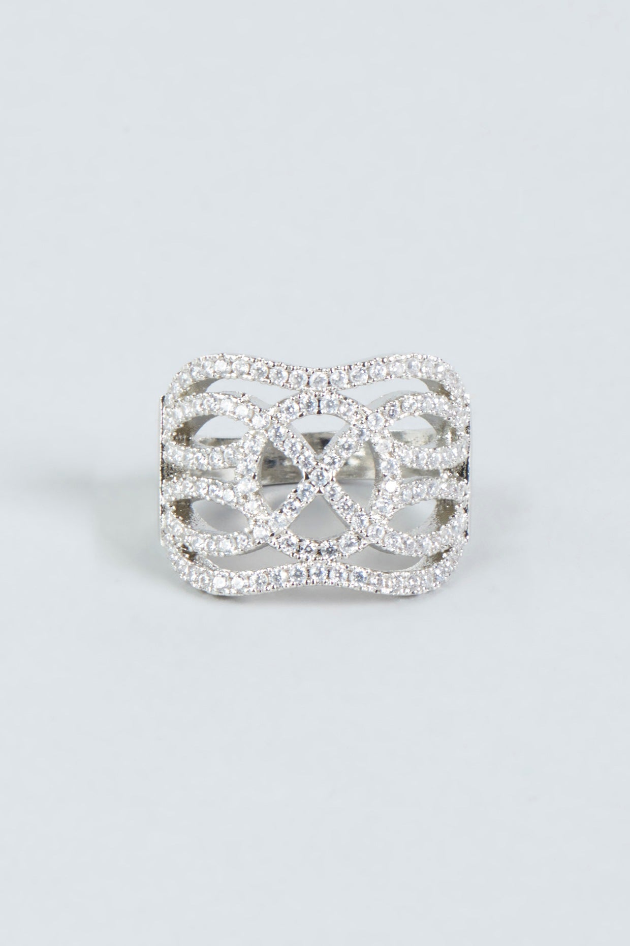 White Finish Zircon Ring