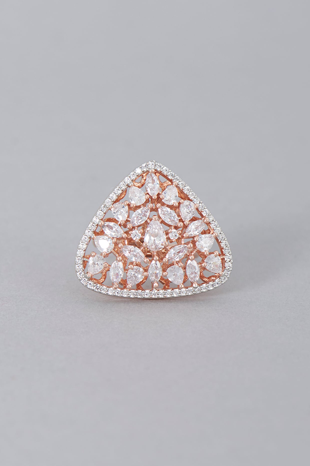 Rose Gold Finish Zircon Ring