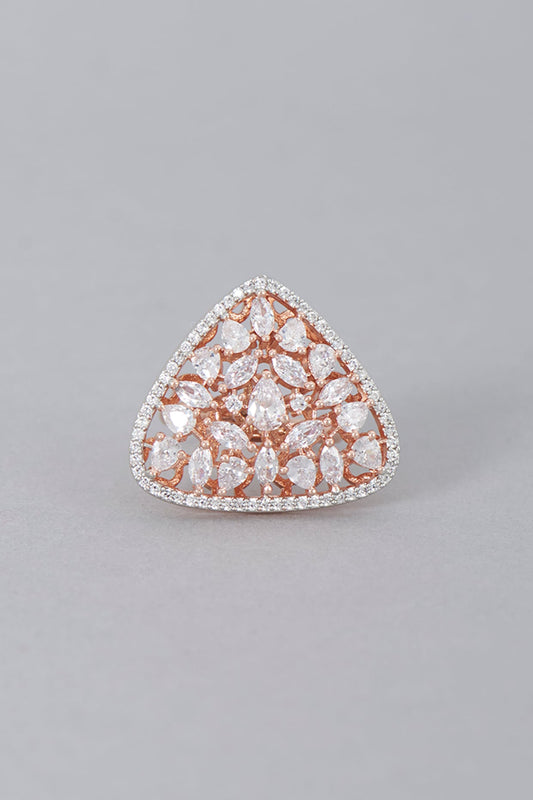 Rose Gold Finish Zircon Ring