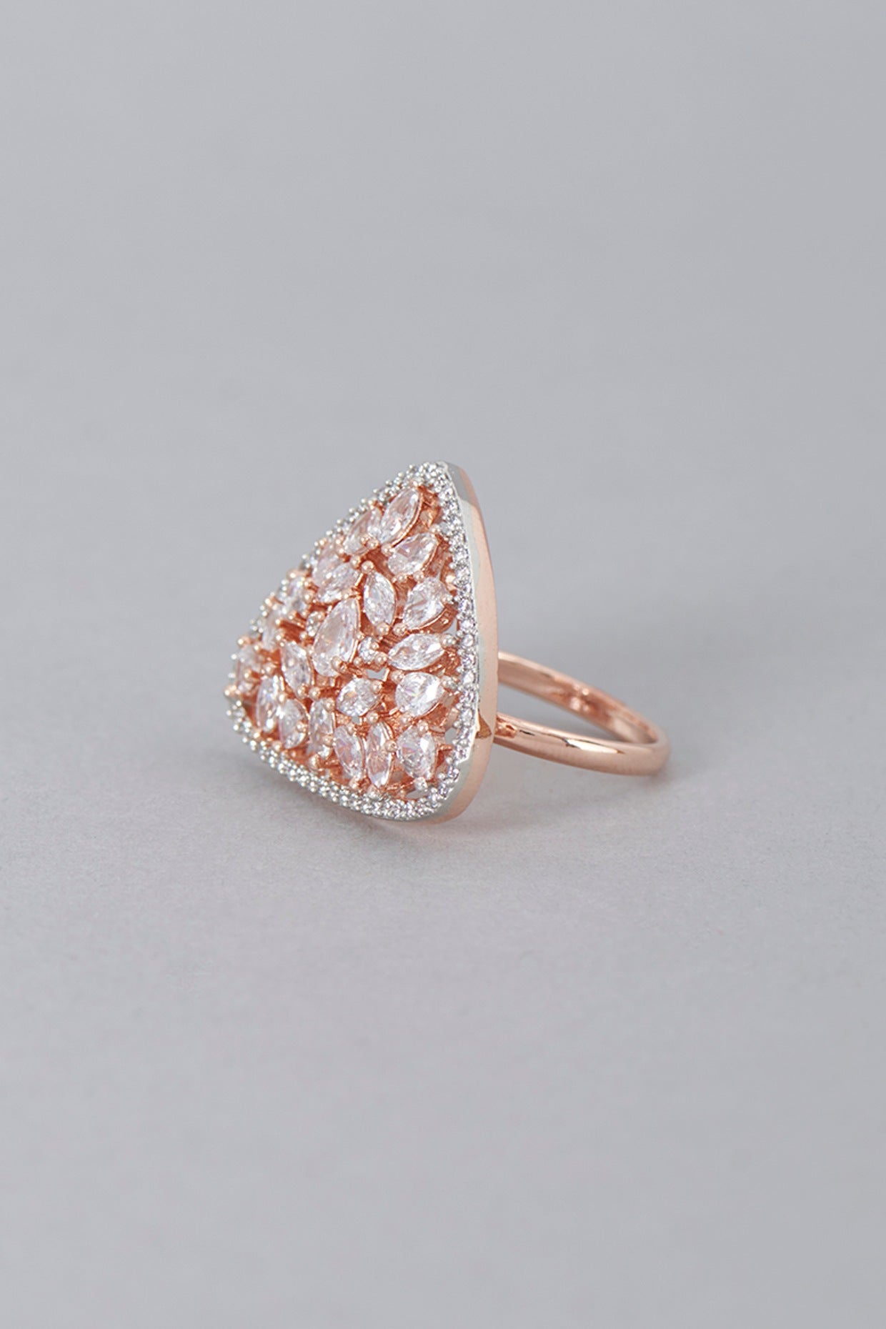 Rose Gold Finish Zircon Ring