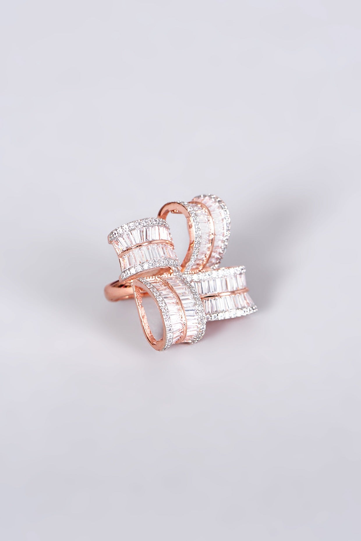 Rose Gold Finish Faux Diamond Ring