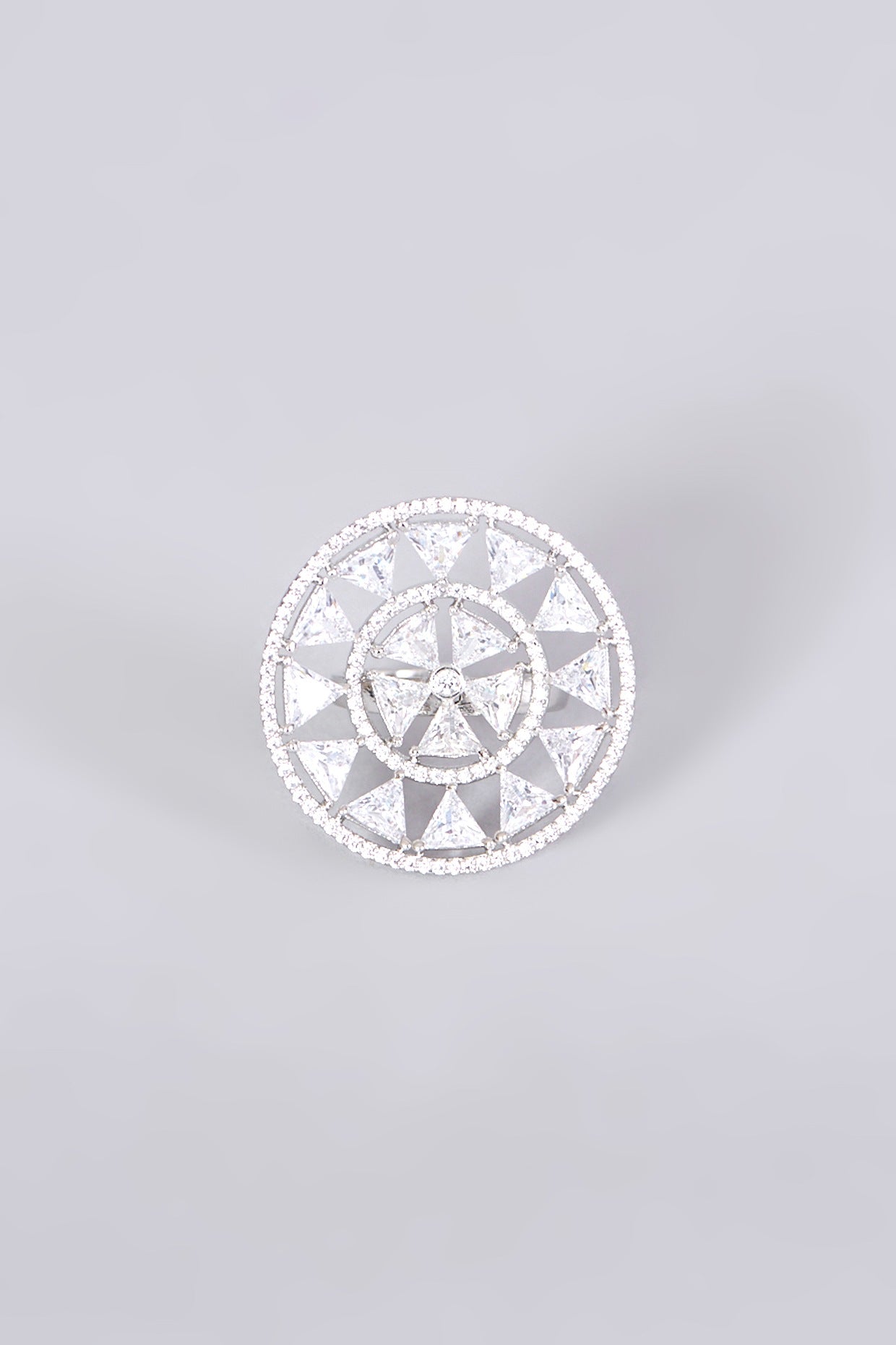 White Finish Faux Diamond Ring