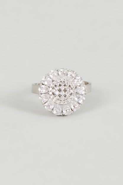 White Finish Zircon Ring