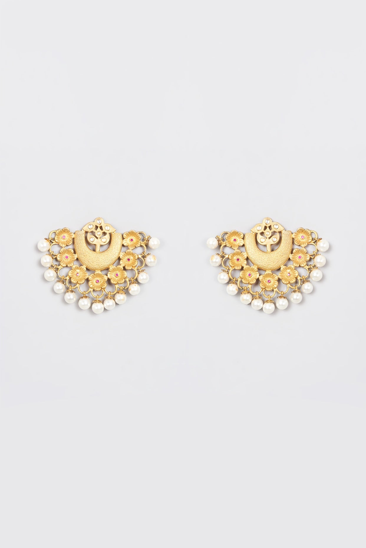 Gold Plated Kundan Polki Dangler Earrings