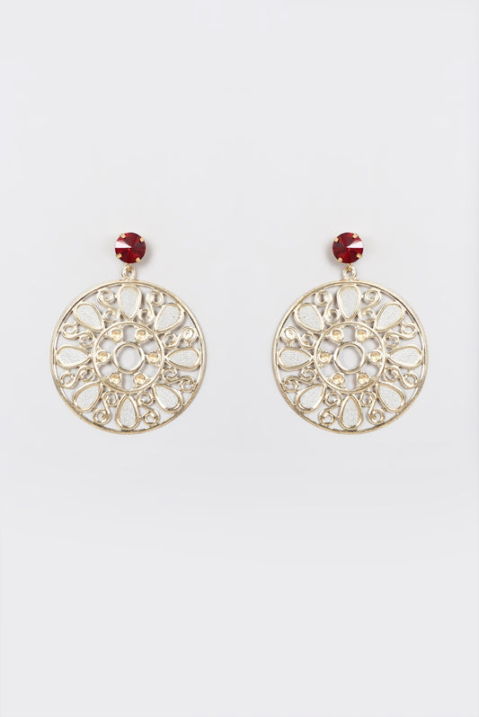 Gold Plated Zircon Dangler Earrings