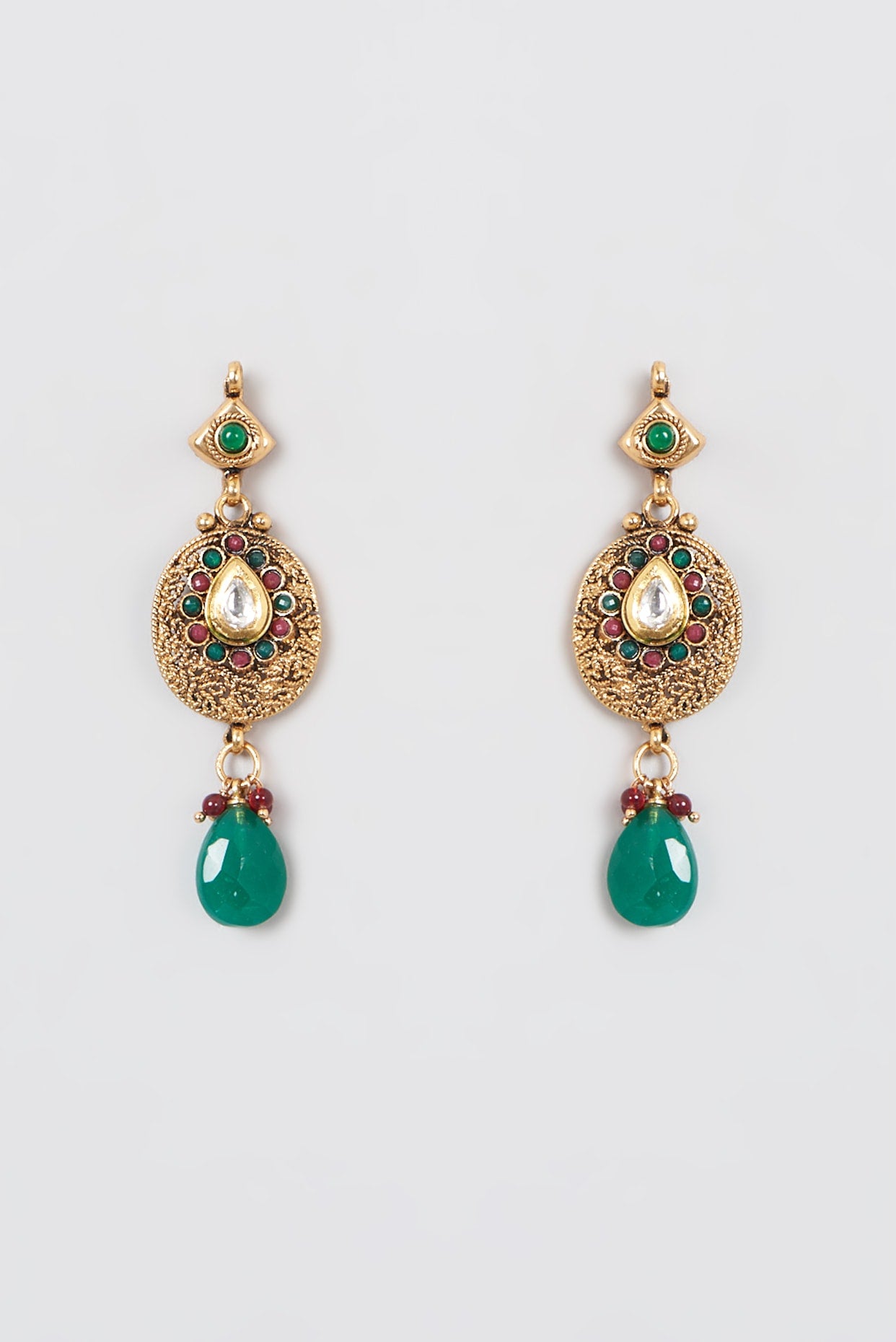 Gold Plated Zircon Dangler Earrings