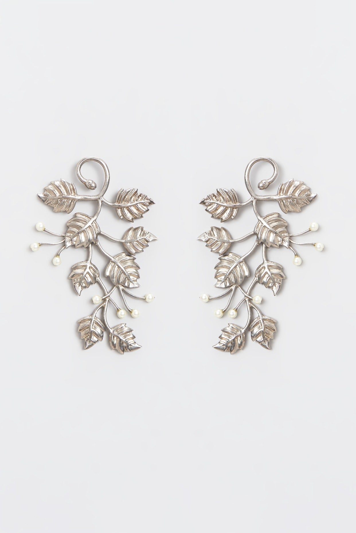 White Finish Dangler Earrings