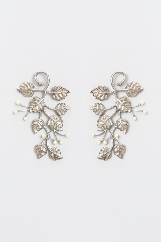 White Finish Dangler Earrings