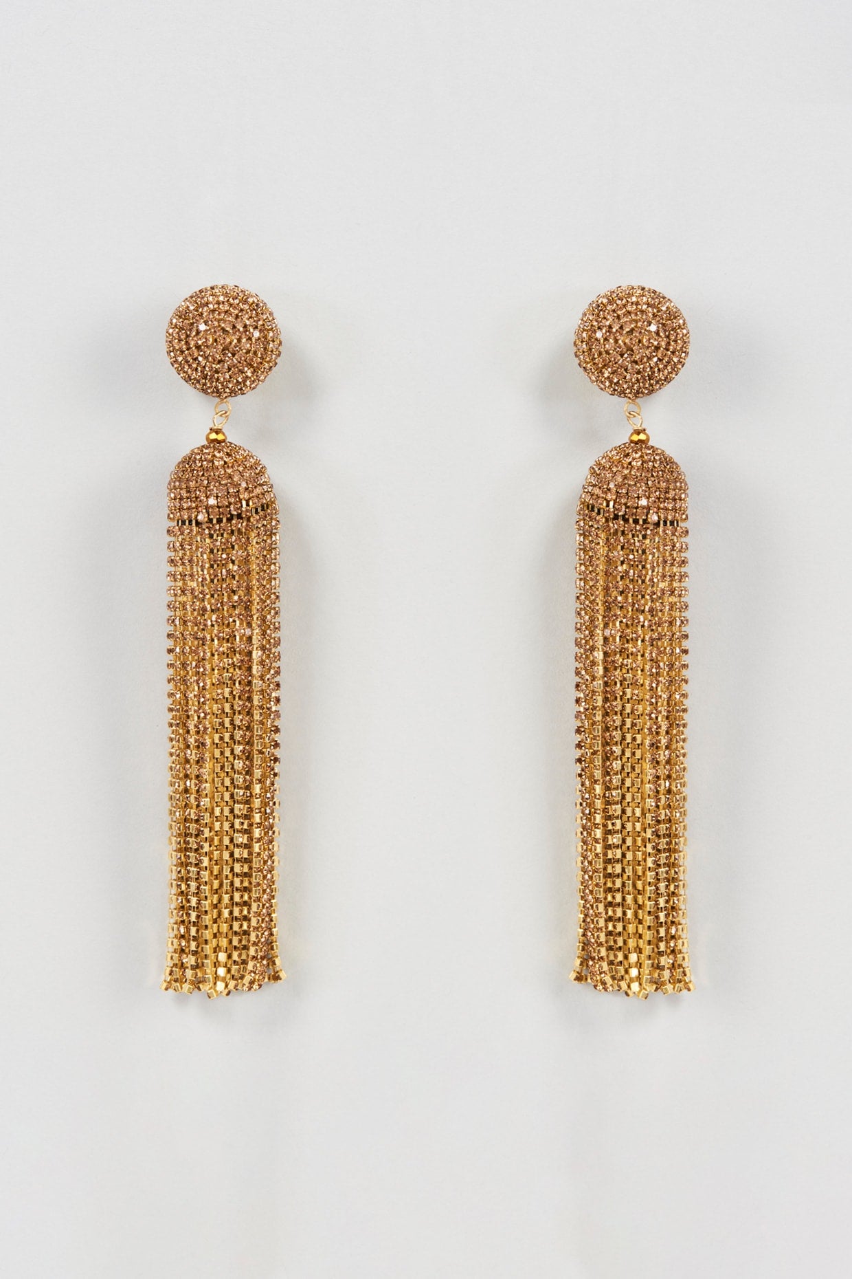 Gold Finish Chain Hanging Dangler Earrings