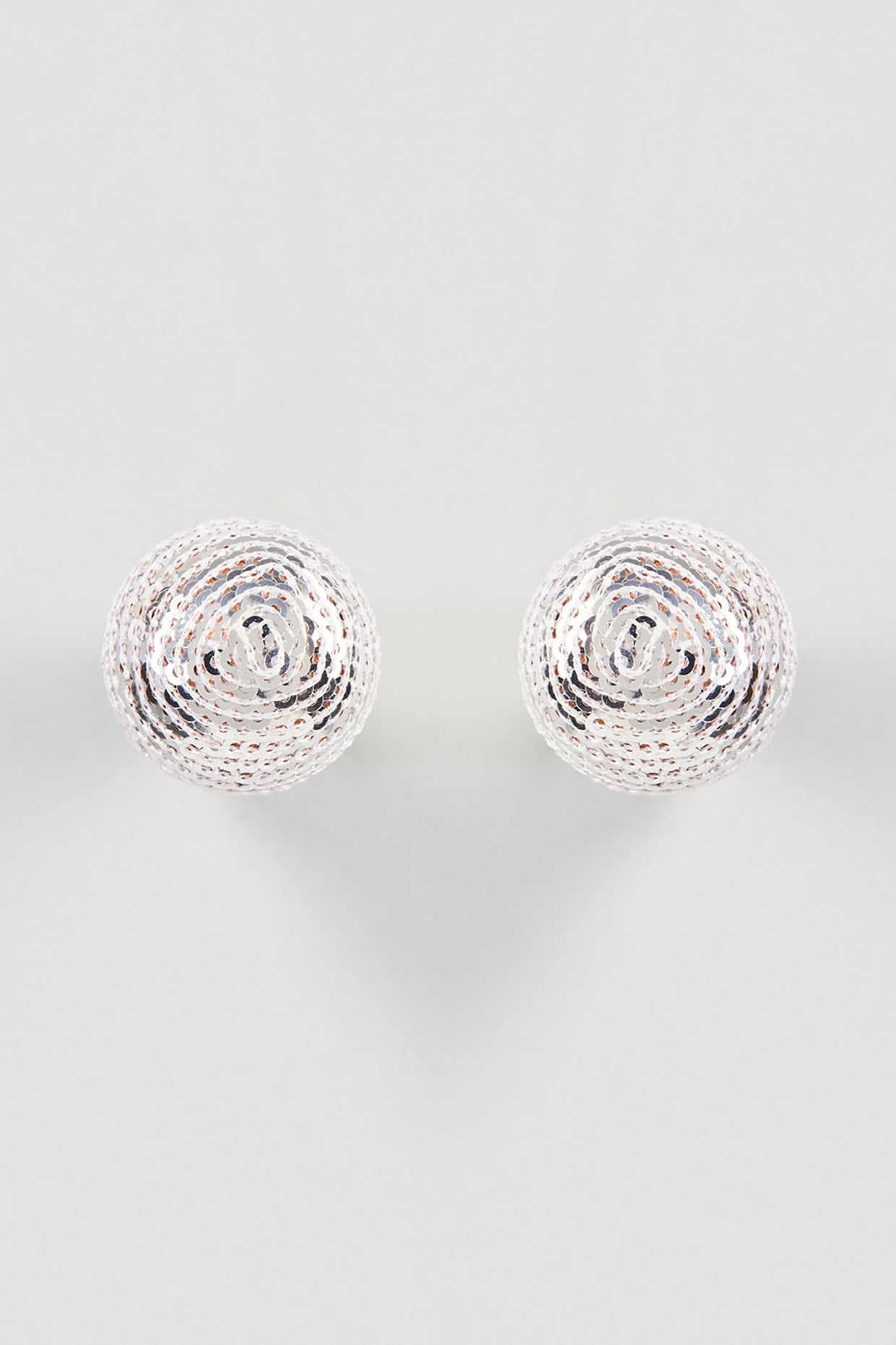 Two Tone Finish Sequins Stud Earrings