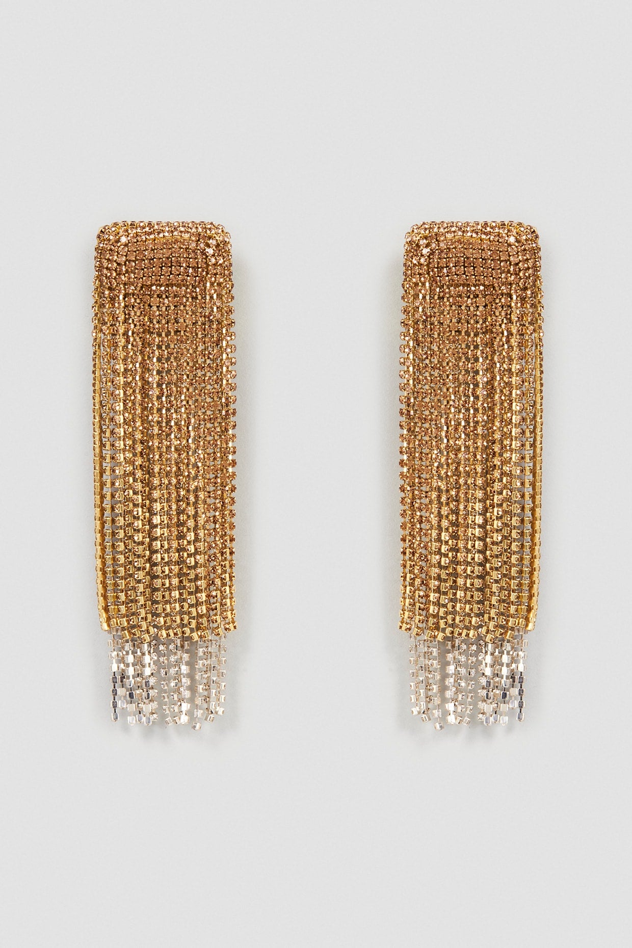 Gold Finish Crystal Dangler Earrings