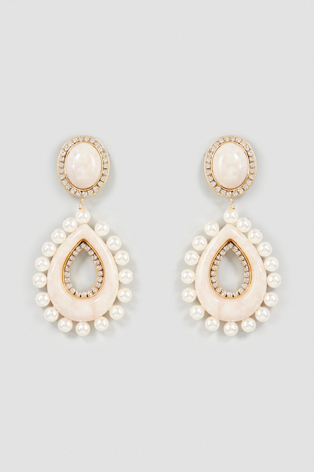 White Pearl Dangler Earrings