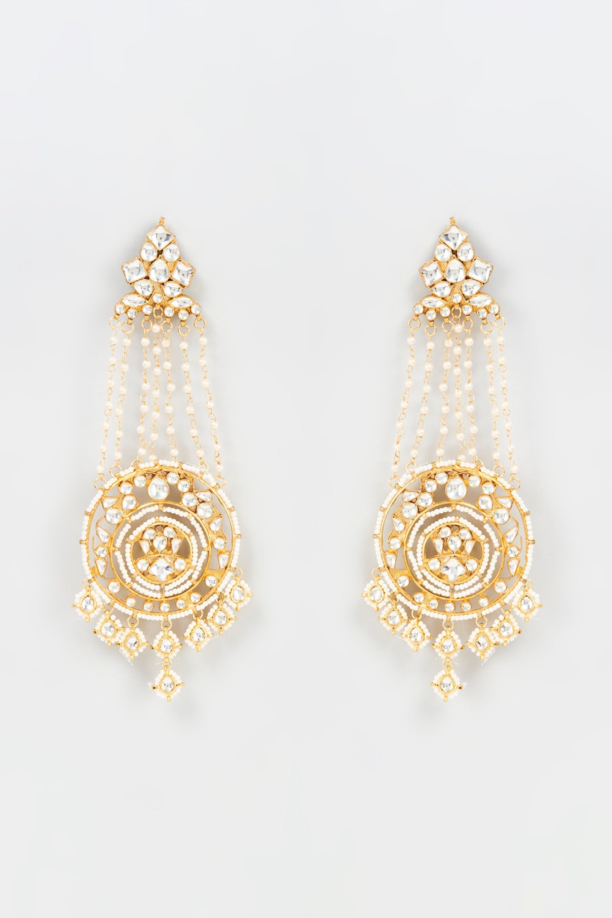 Gold Plated Kundan & Jadtar Stone Chandbali Earrings