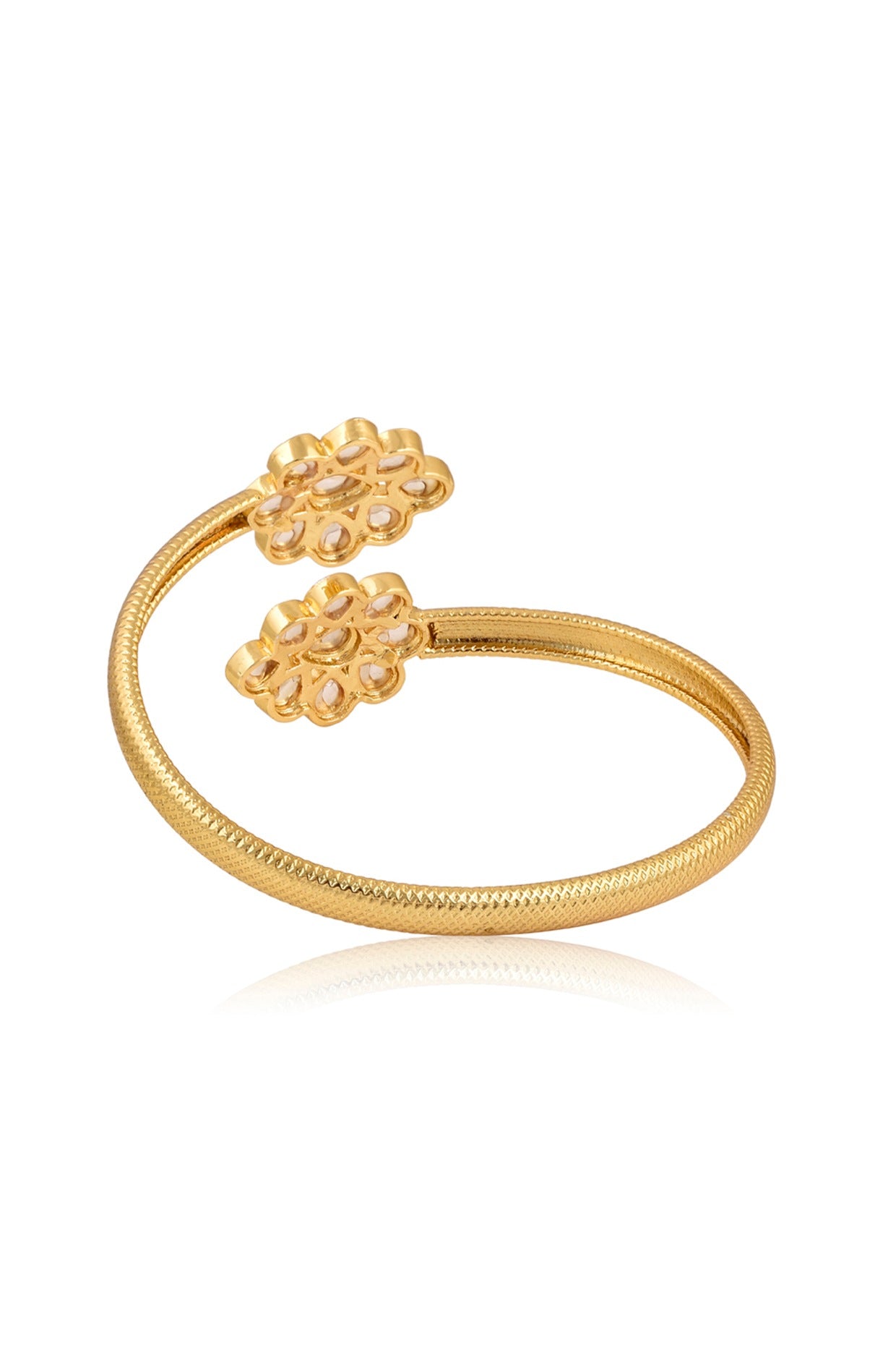 Gold Plated Kundan Polki Bracelet