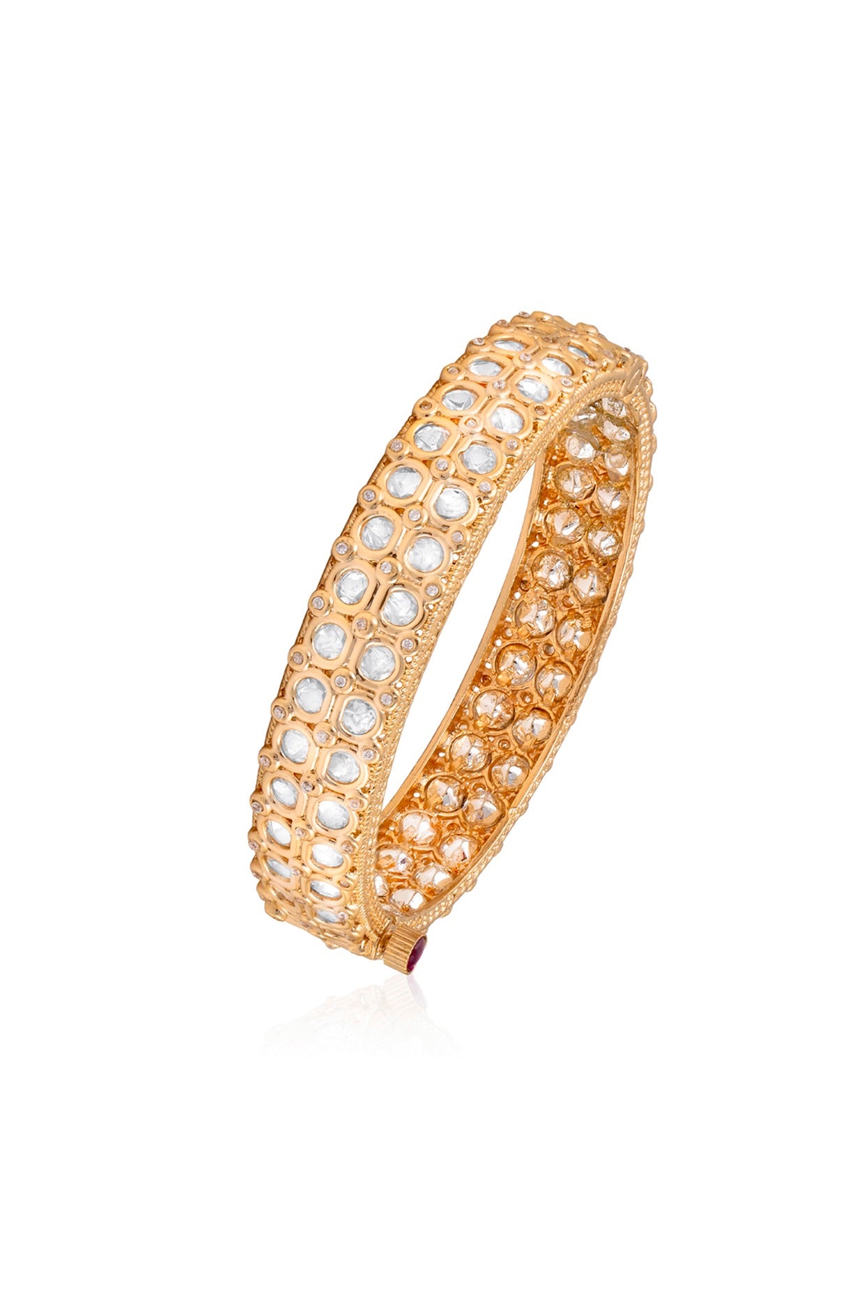 Gold Plated Kundan Polki Bangle