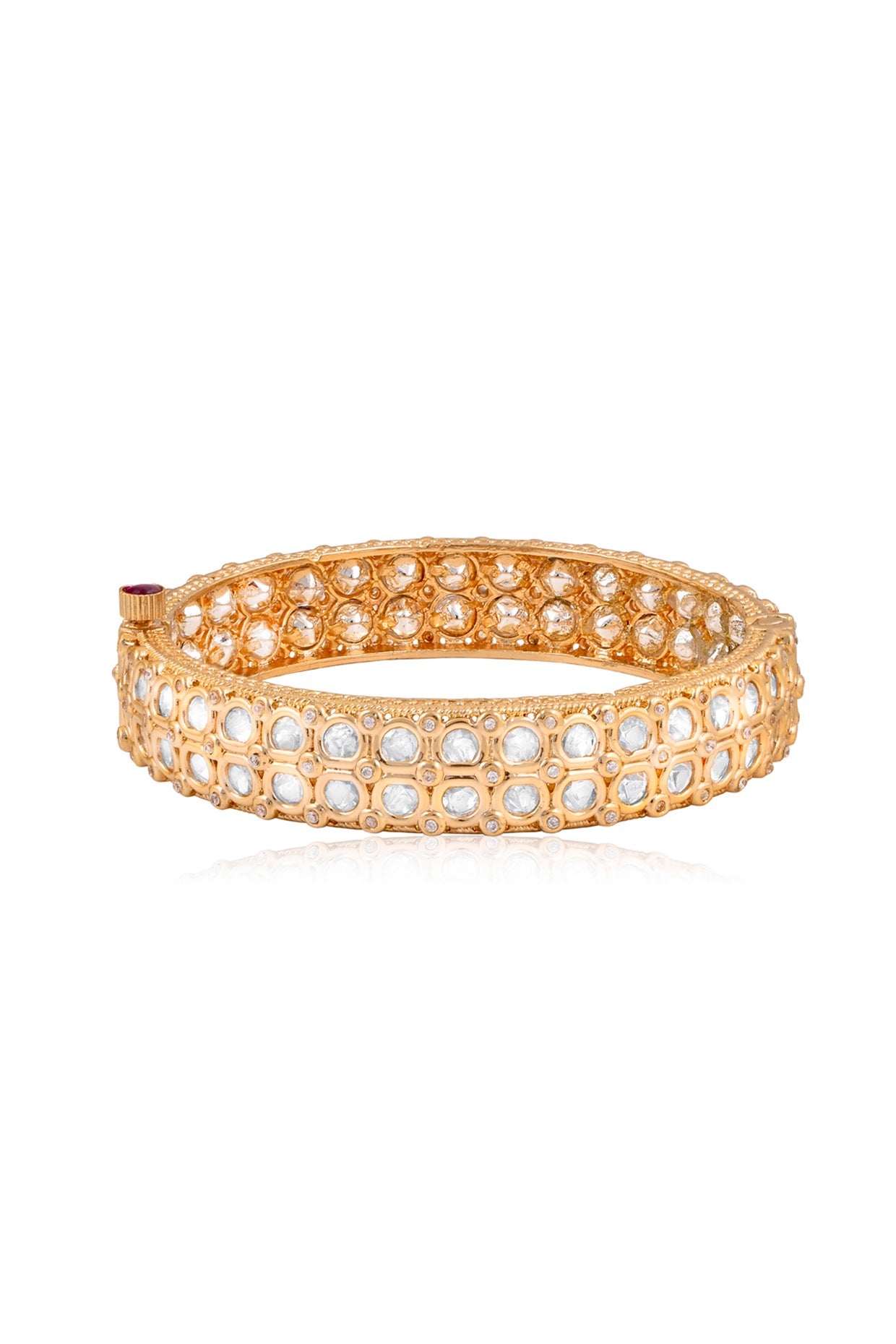 Gold Plated Kundan Polki Bangle