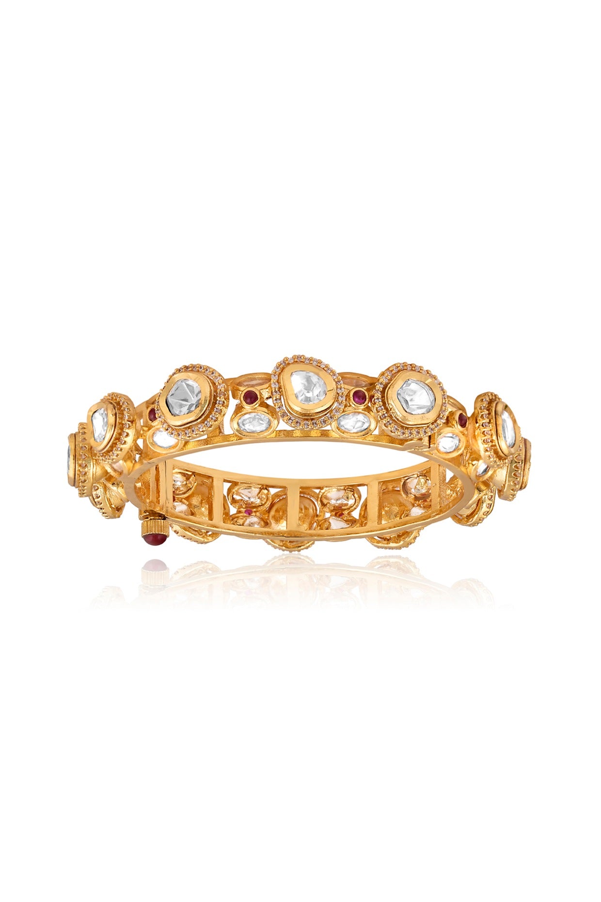 Gold Plated Kundan Polki Bangle