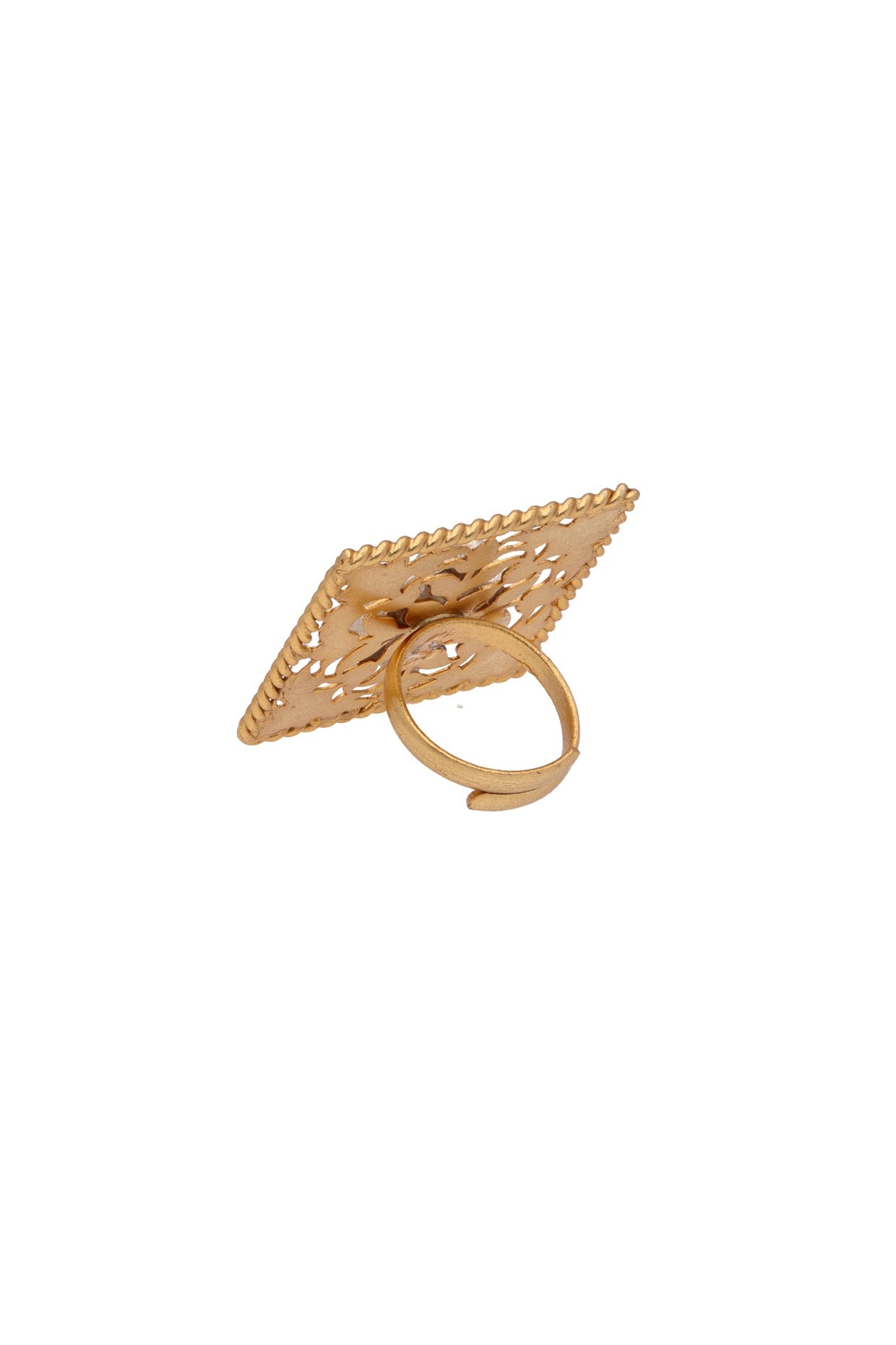 Gold Plated Pink Bird Motif Filigree Work Ring