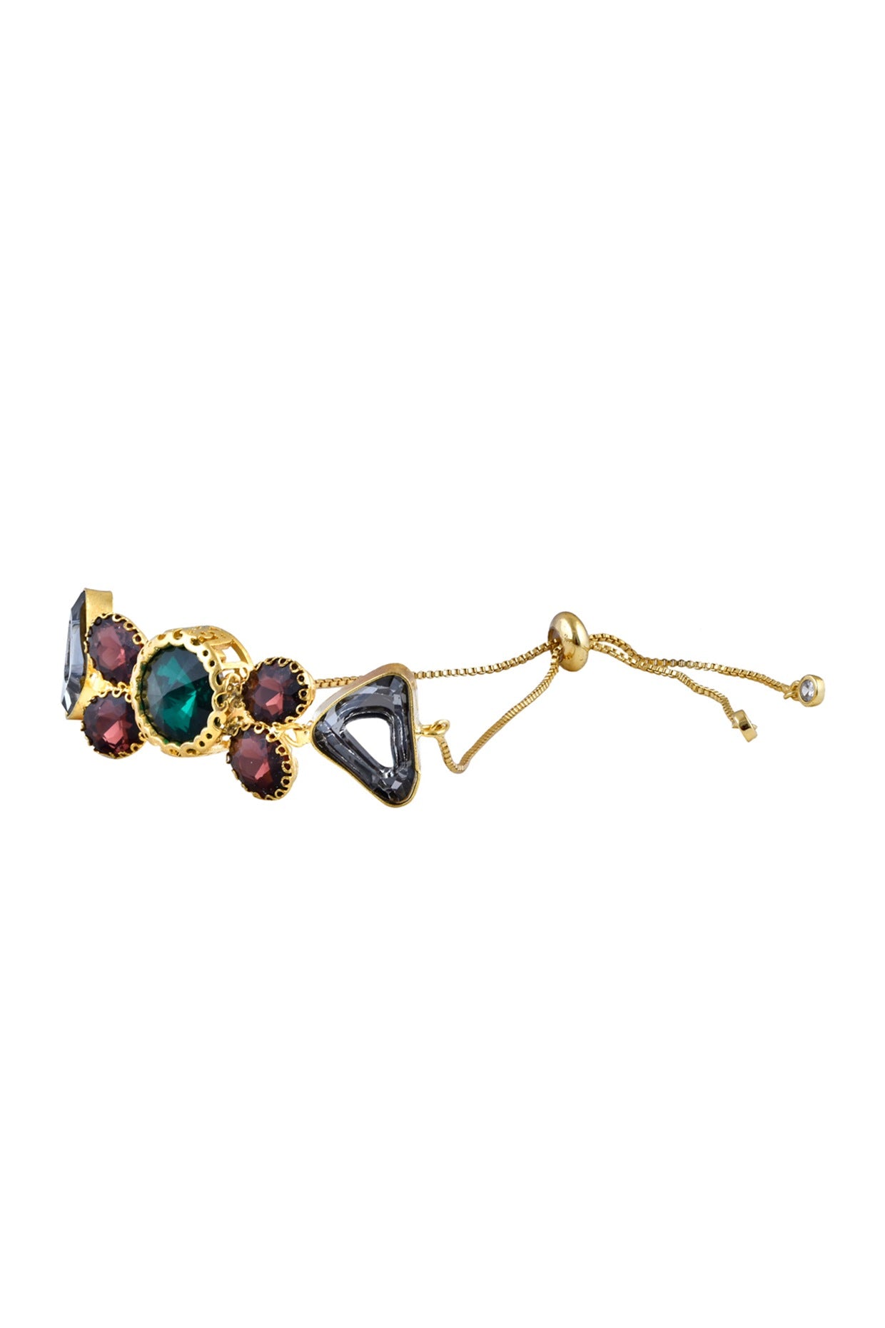 Gold Finish Multi-Colored Crystal Bracelet