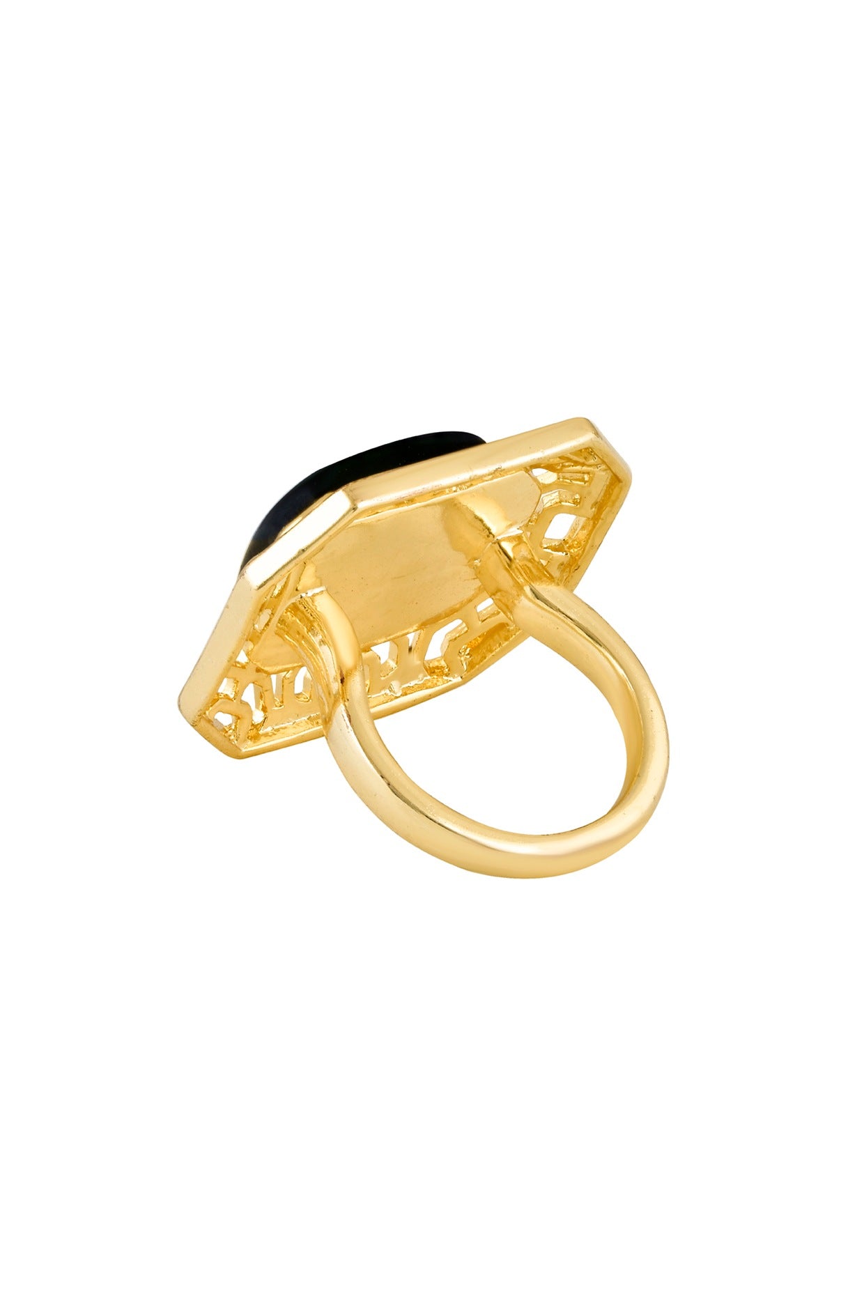 Gold Plated Green Stone Handcrafted Ring