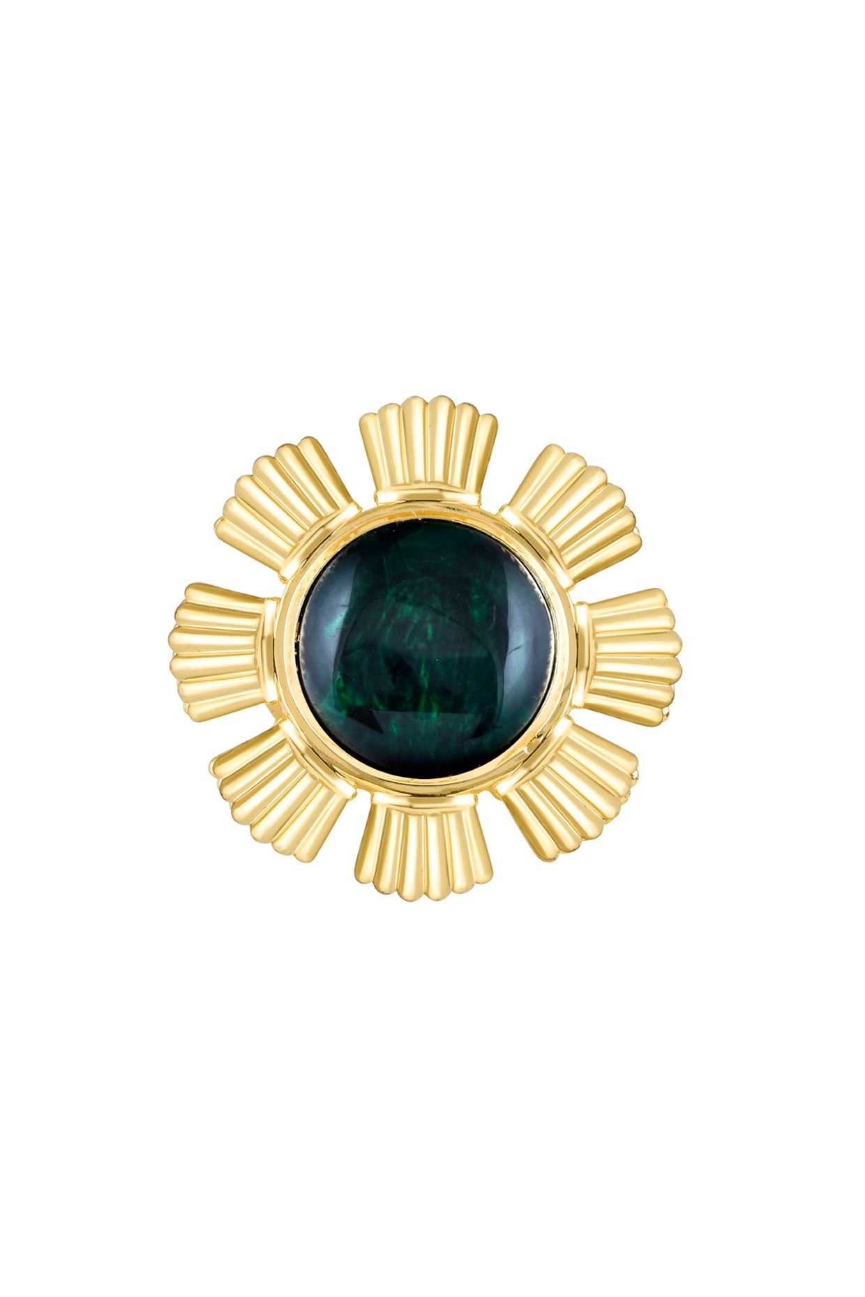 Gold Plated Green Stone Handcrafted Ring