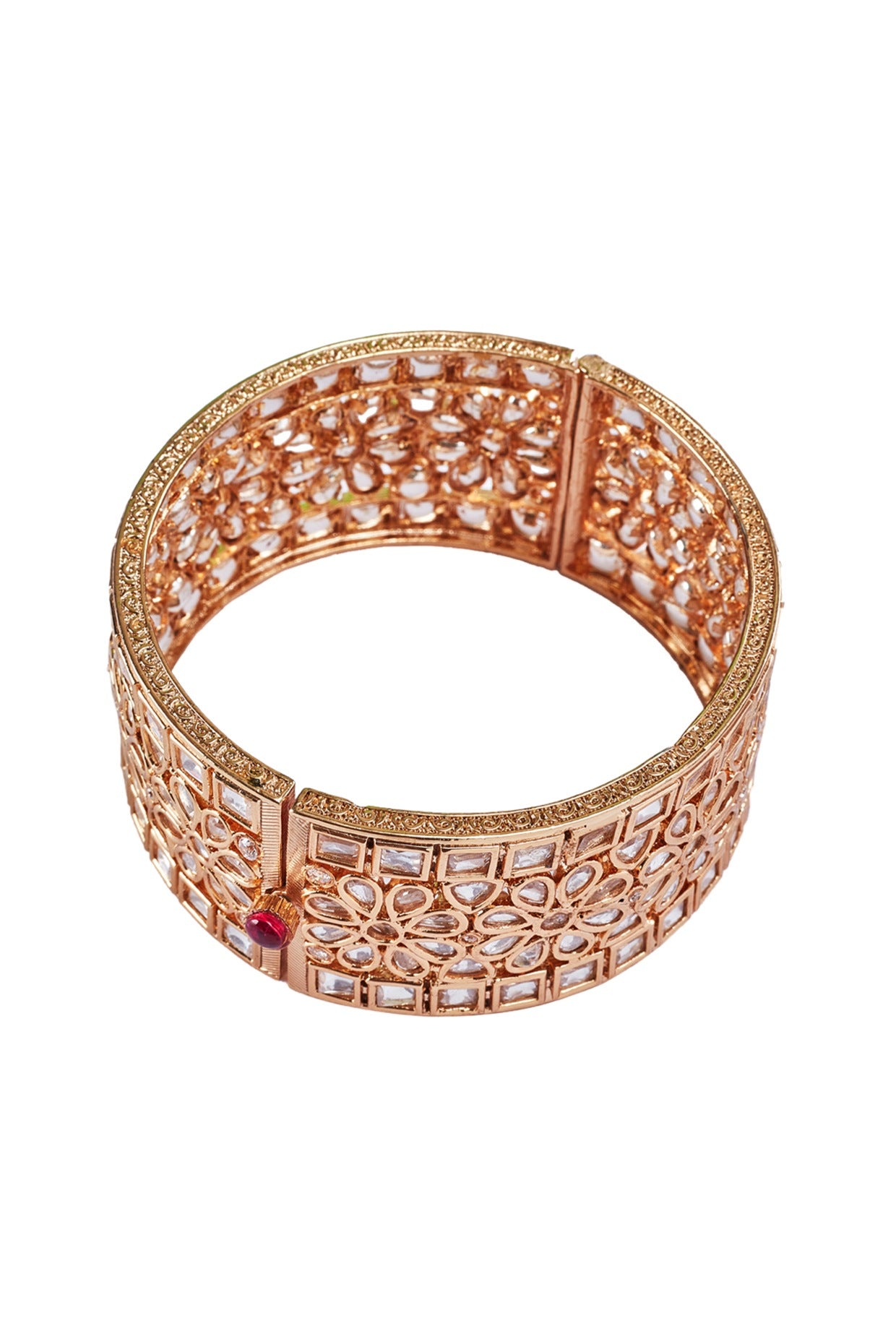 Gold Plated Kundan Polki Bangle